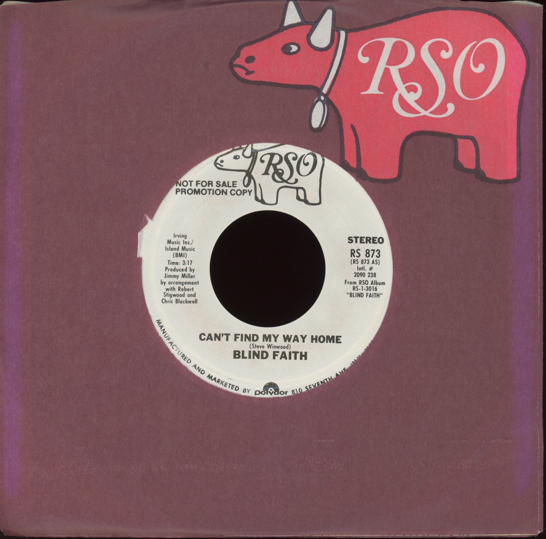 Blind Faith  - Can't Find My Way Home on RSO Promo