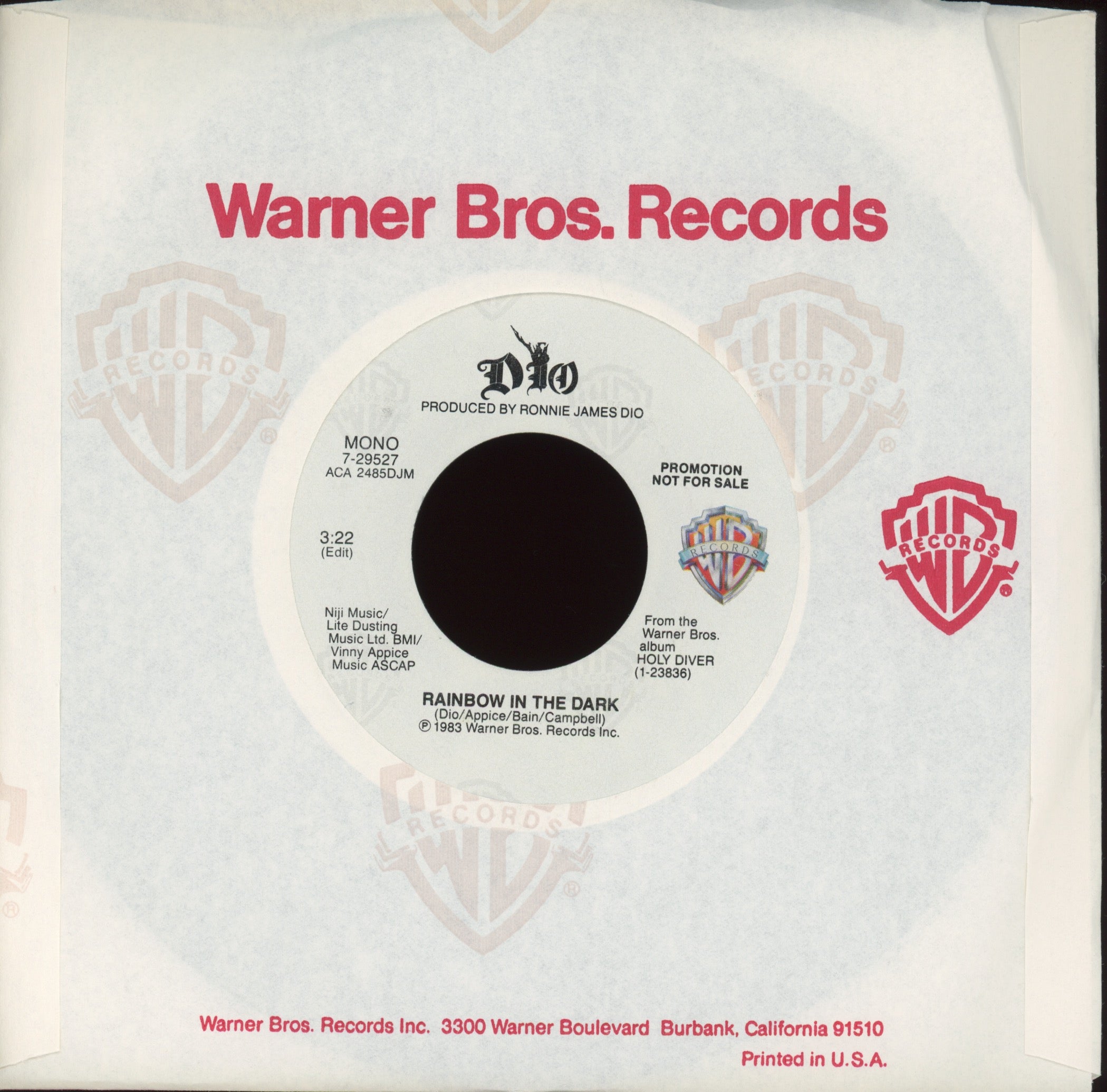 Dio - Rainbow In The Dark on WB Promo