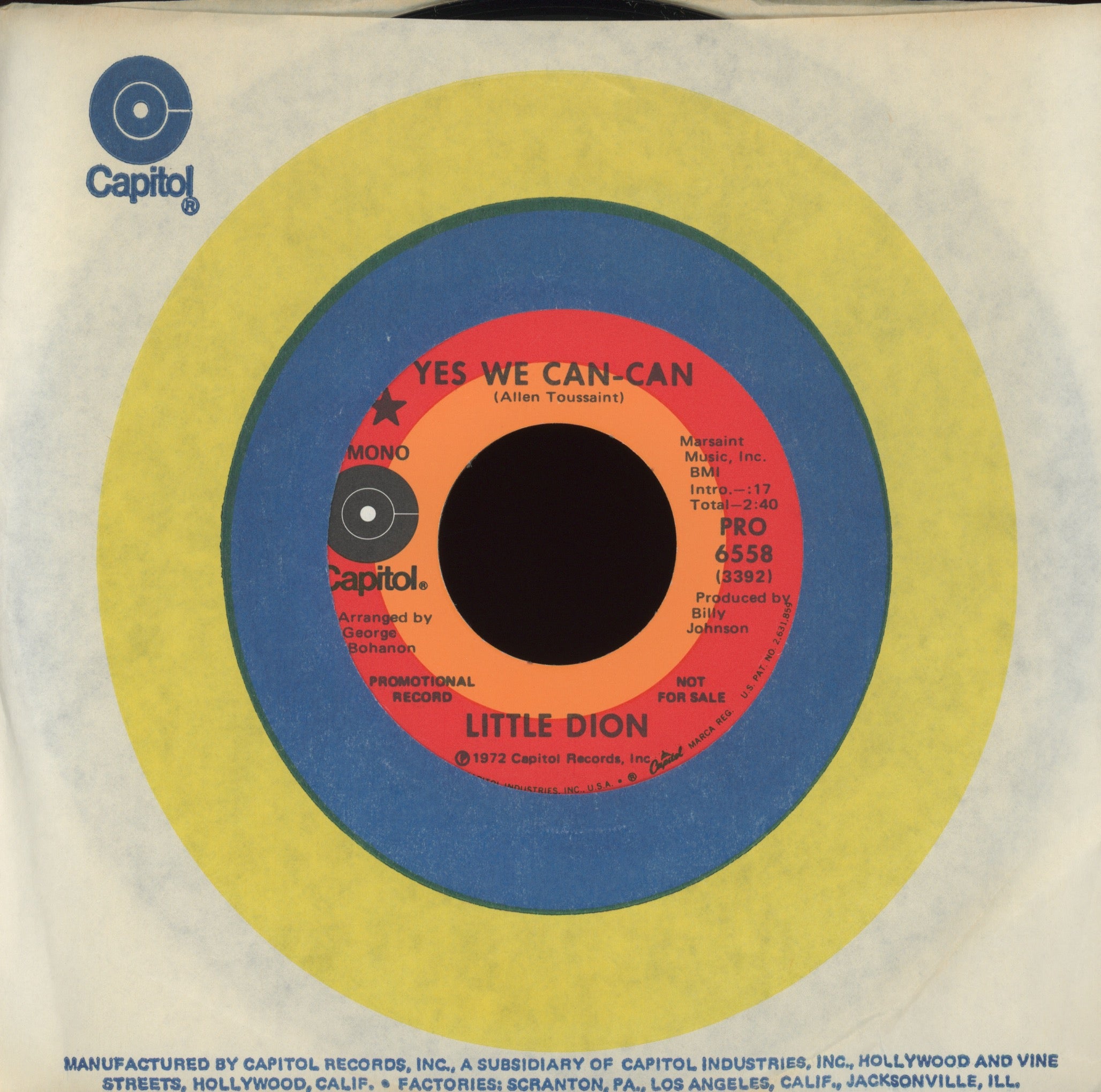 Little Dion - Yes We Can - Can on Capitol Promo