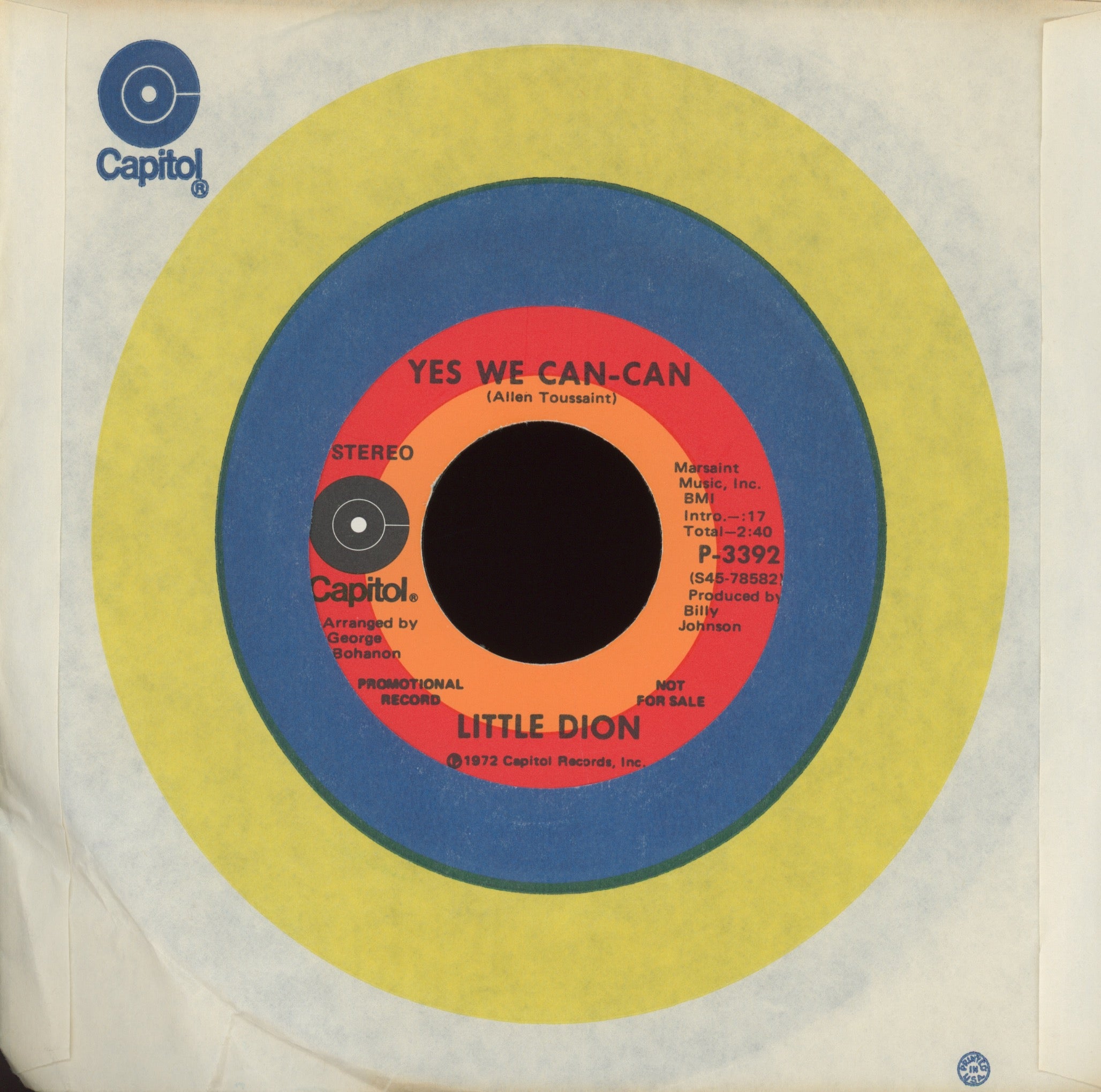 Little Dion - Yes We Can - Can on Capitol Promo