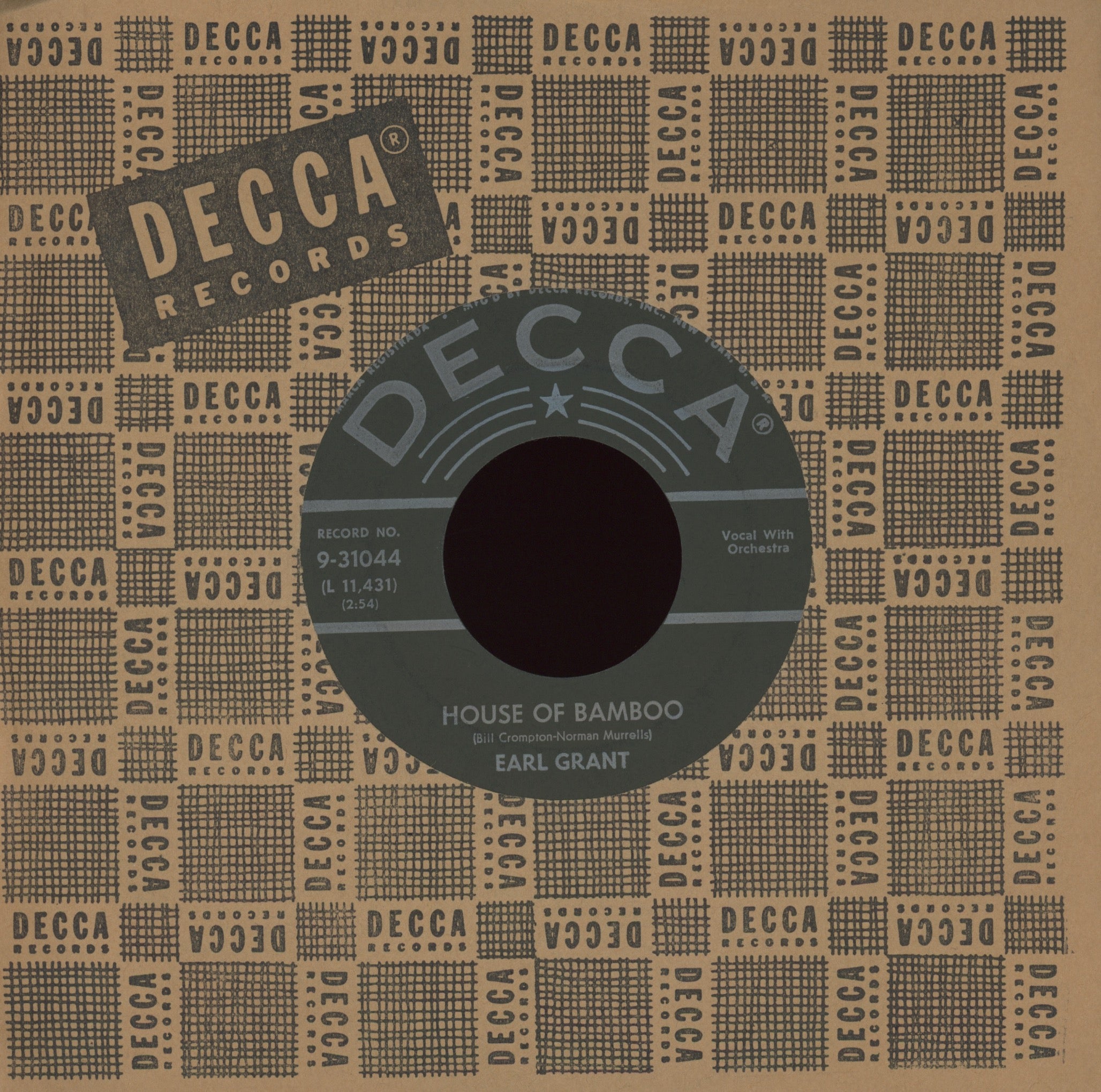 Earl Grant - House Of Bamboo on Decca