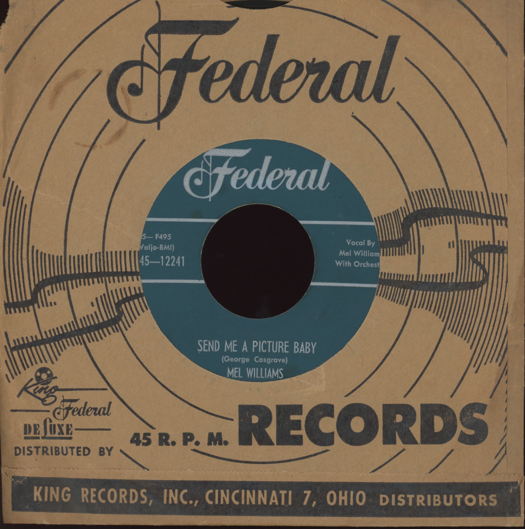 Mel Williams - Send Me A Picture Baby on Federal