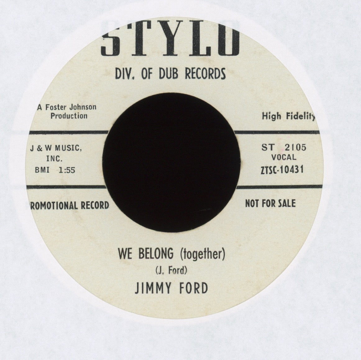 Jimmy Ford - We Belong (Together) on Stylo Promo
