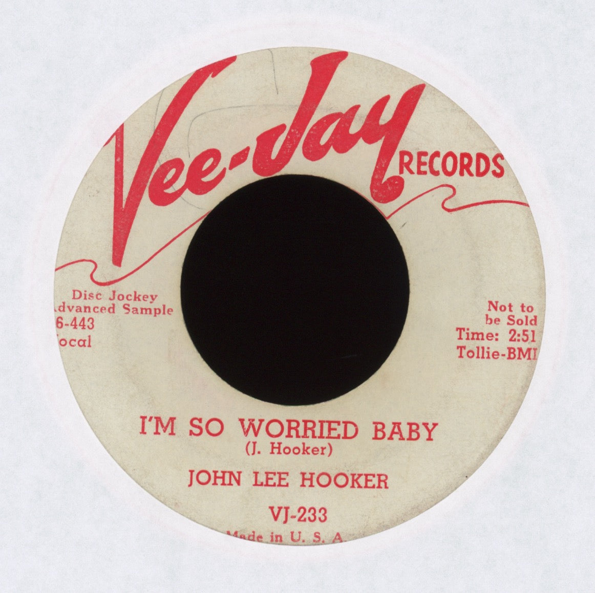 John Lee Hooker - I'm So Worried Baby on Vee Jay Promo