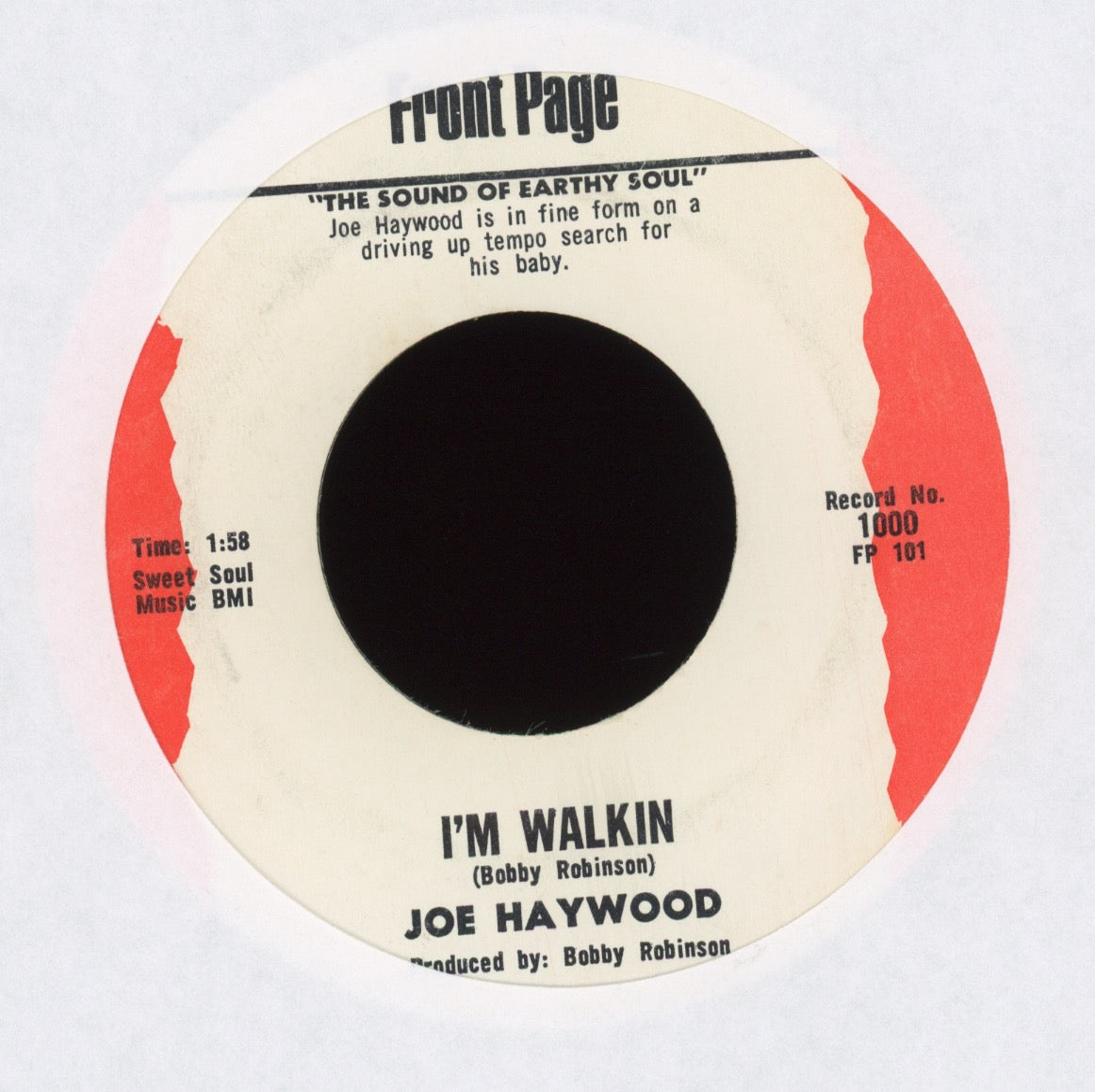 Joe Haywood - I'm Walkin on Front Page