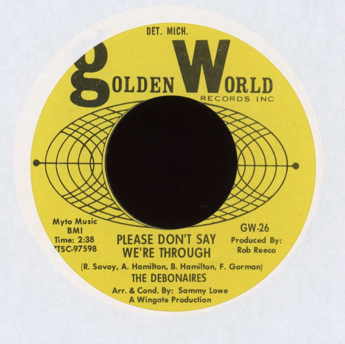The Debonaires - Please Don’t Say We’re Through on Golden World