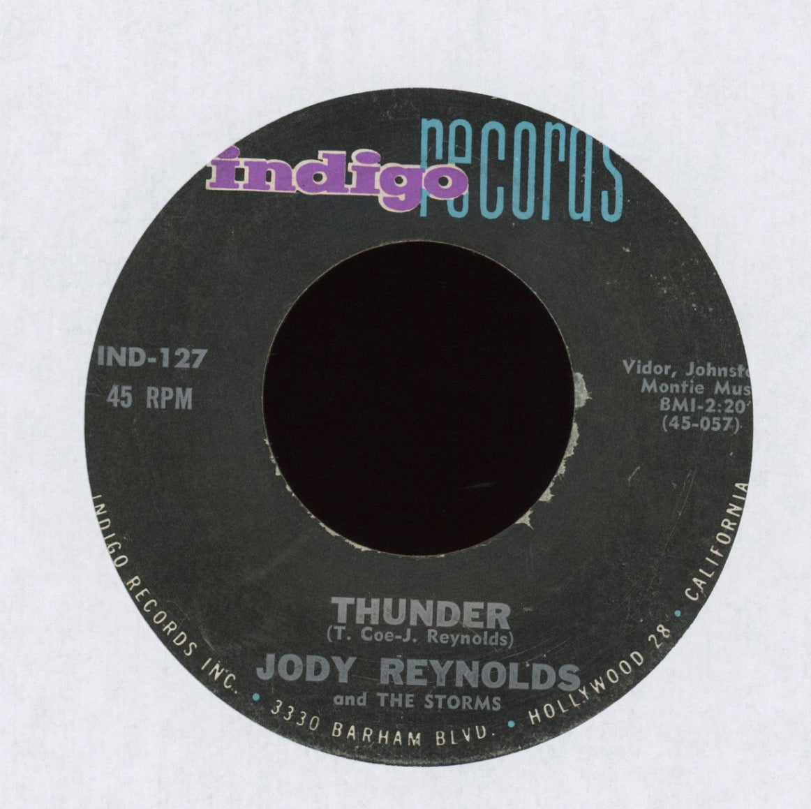 Jody Reynolds - Thunder / Tarantula on Indigo