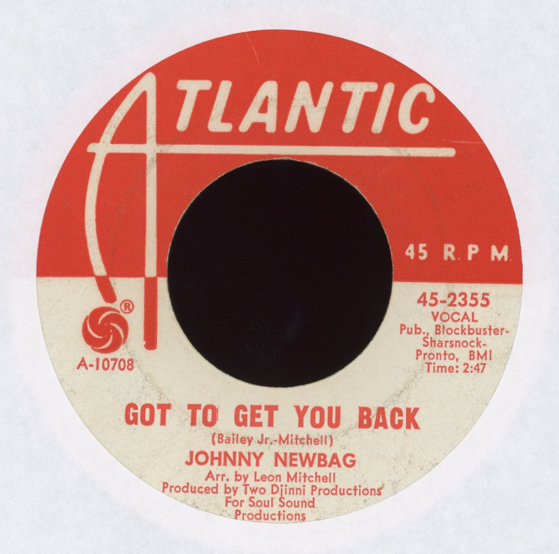Johnny Newbag - Got To Get You Back on Atlantic Promo