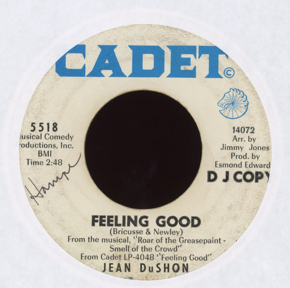Jean DuShon - Feeling Good on Cadet Single Sided Promo