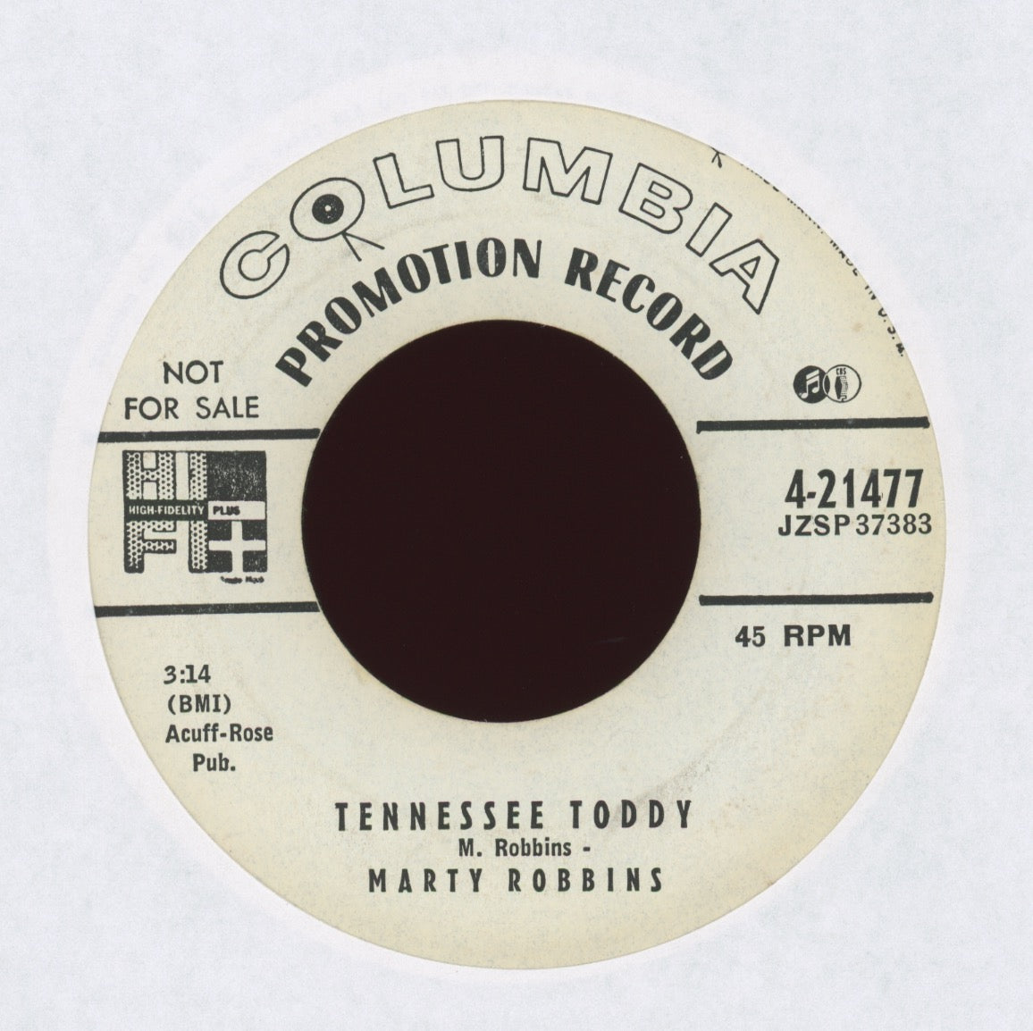 Marty Robbins - Tennessee Toddy on Columbia Promo