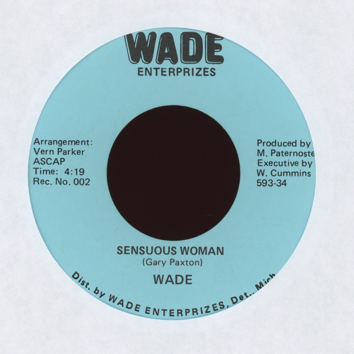 Wade - I Will Never Love You Anymore on Wade Enterprizes