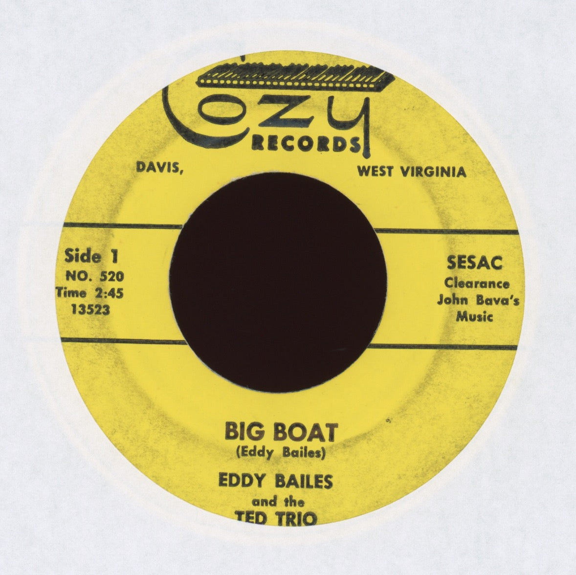 Eddy Bailes - Big Boat on Cozy