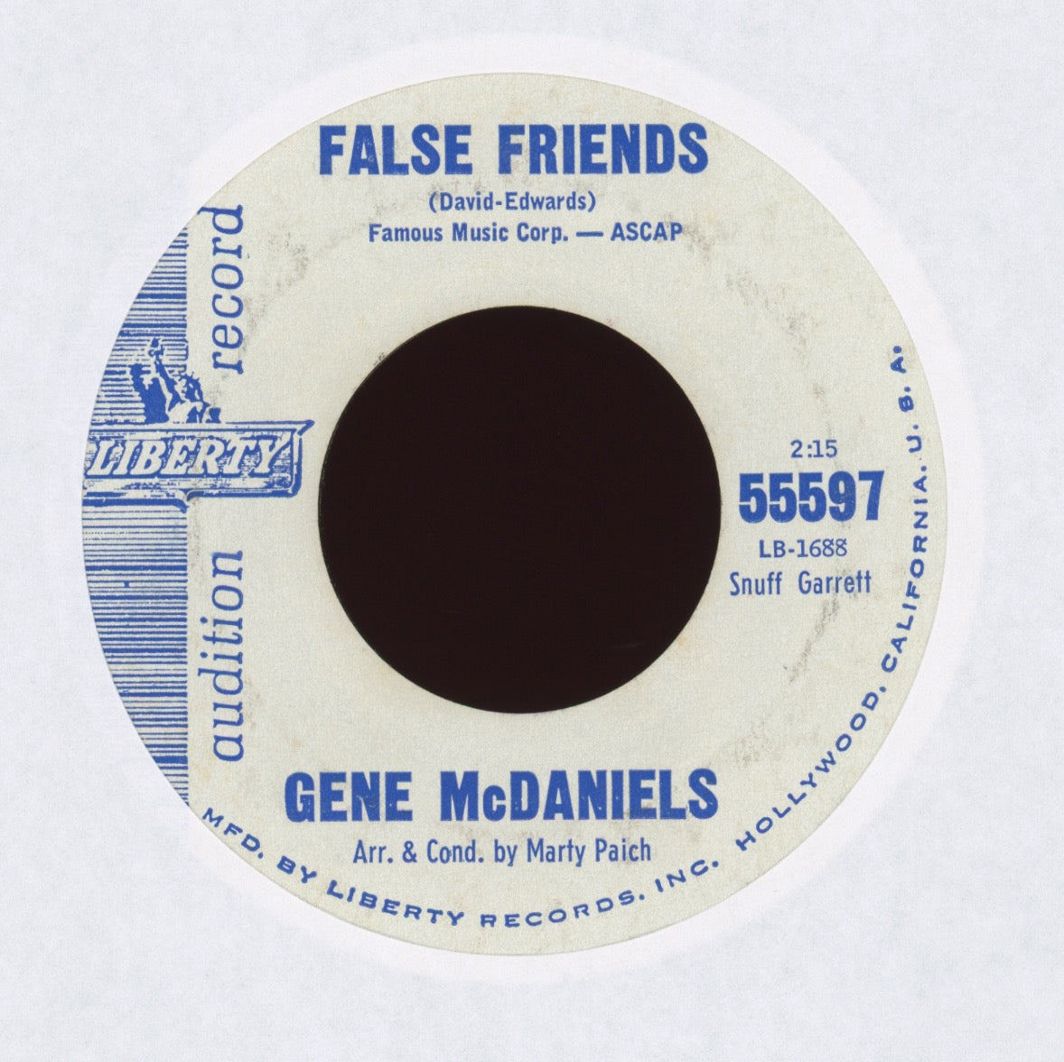 Eugene McDaniels - It's A Lonely Town (Lonely Without You) on Liberty Promo