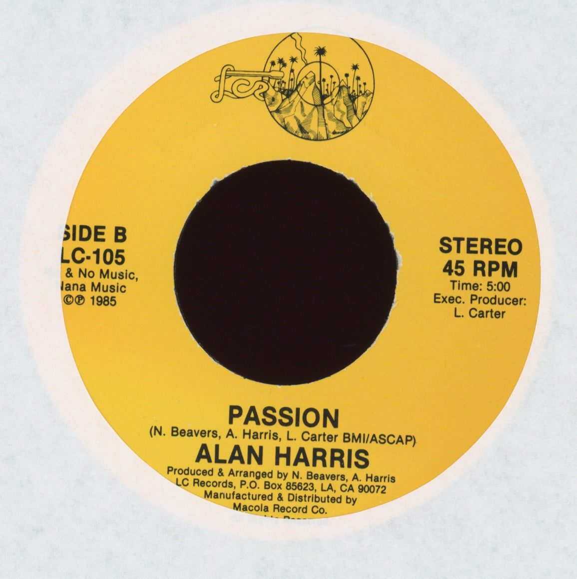 Alan Harris - Passion Somebody Please (Send My Baby Back) on LCR