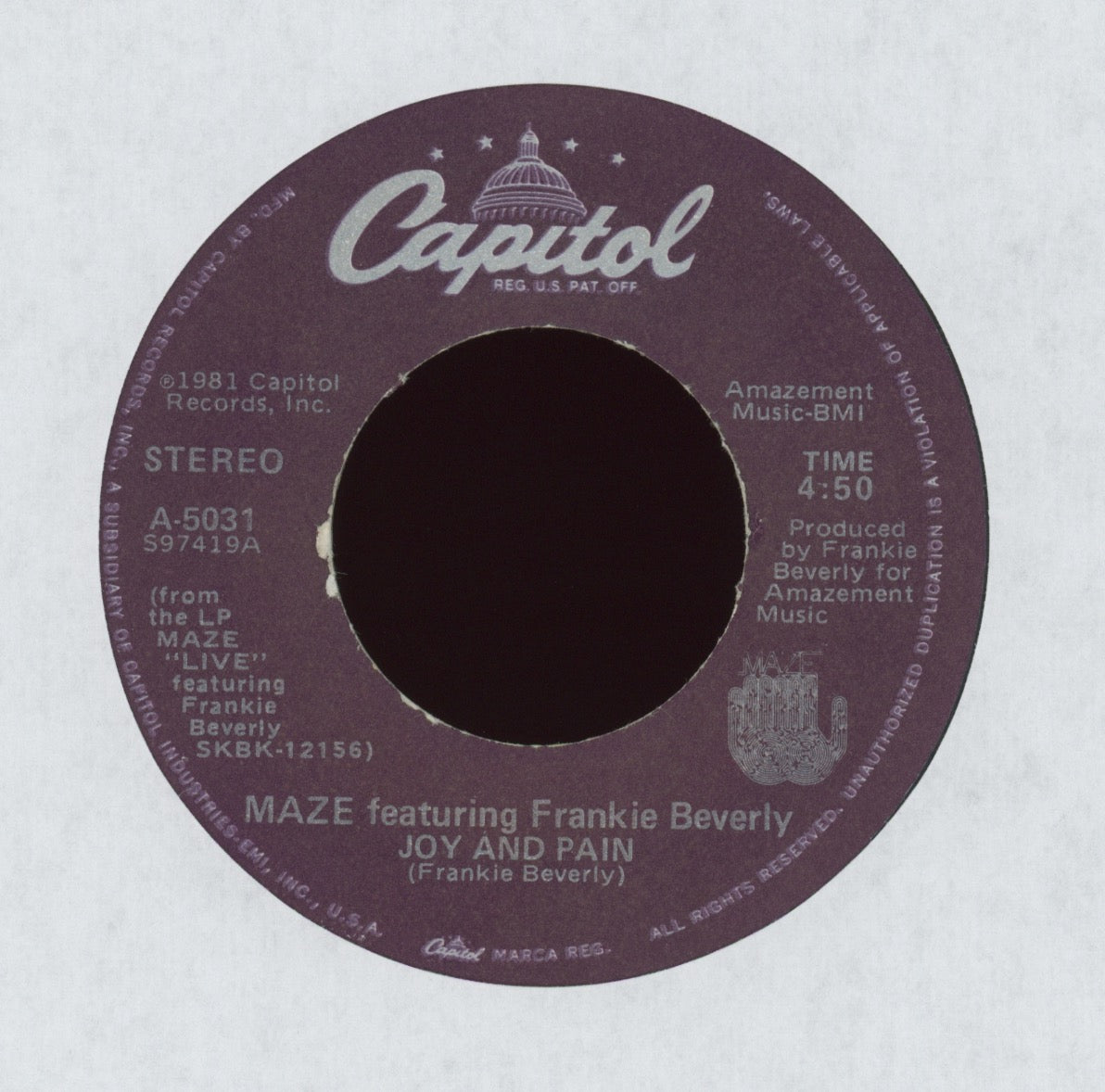 Maze Featuring Frankie Beverly - Before I Let Go on Capitol