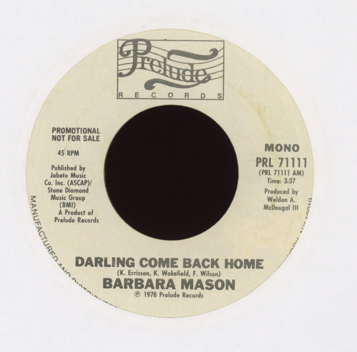 Barbara Mason - Darling Come Back Home on Prelude Promo