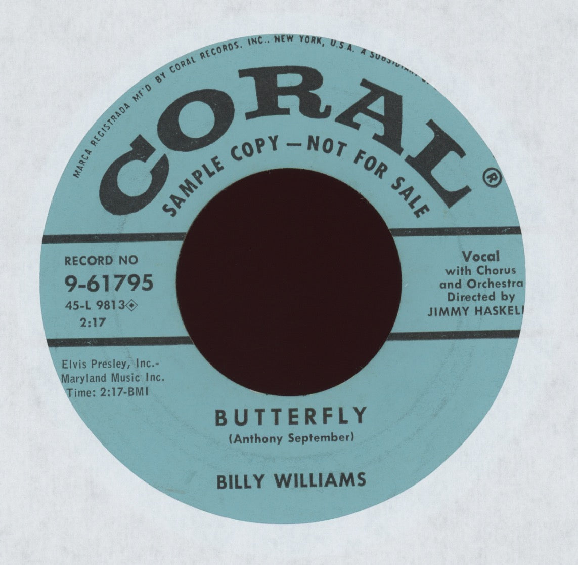 Billy Williams - The Pied Piper on Coral Promo
