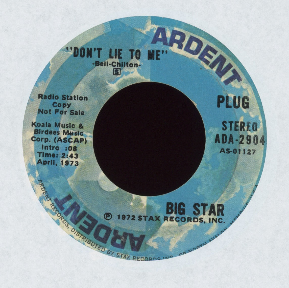 Big Star - Thirteen on Ardent Rare Promo Misspress