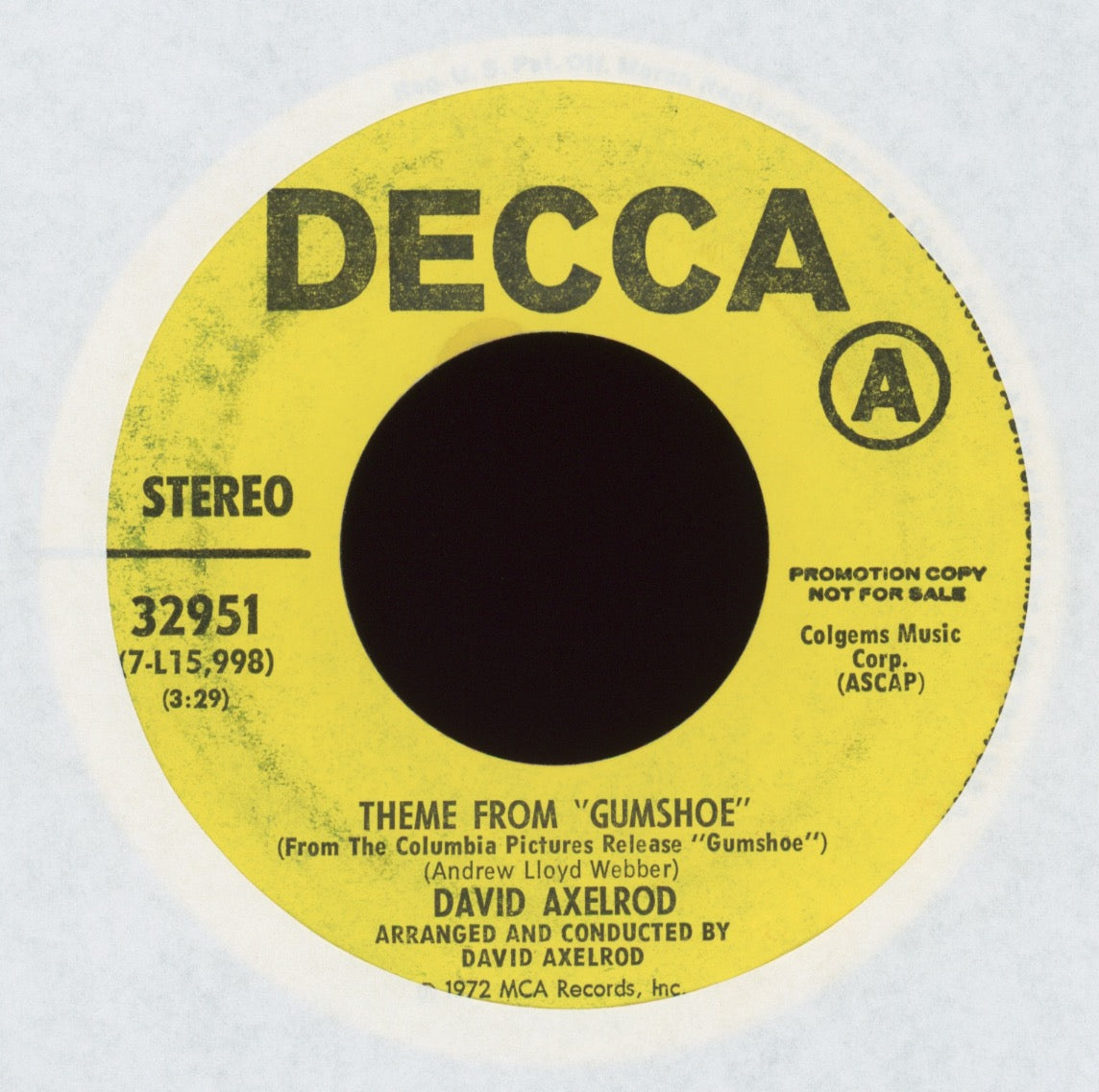 David Axelrod - The Lost Lament on Decca Promo