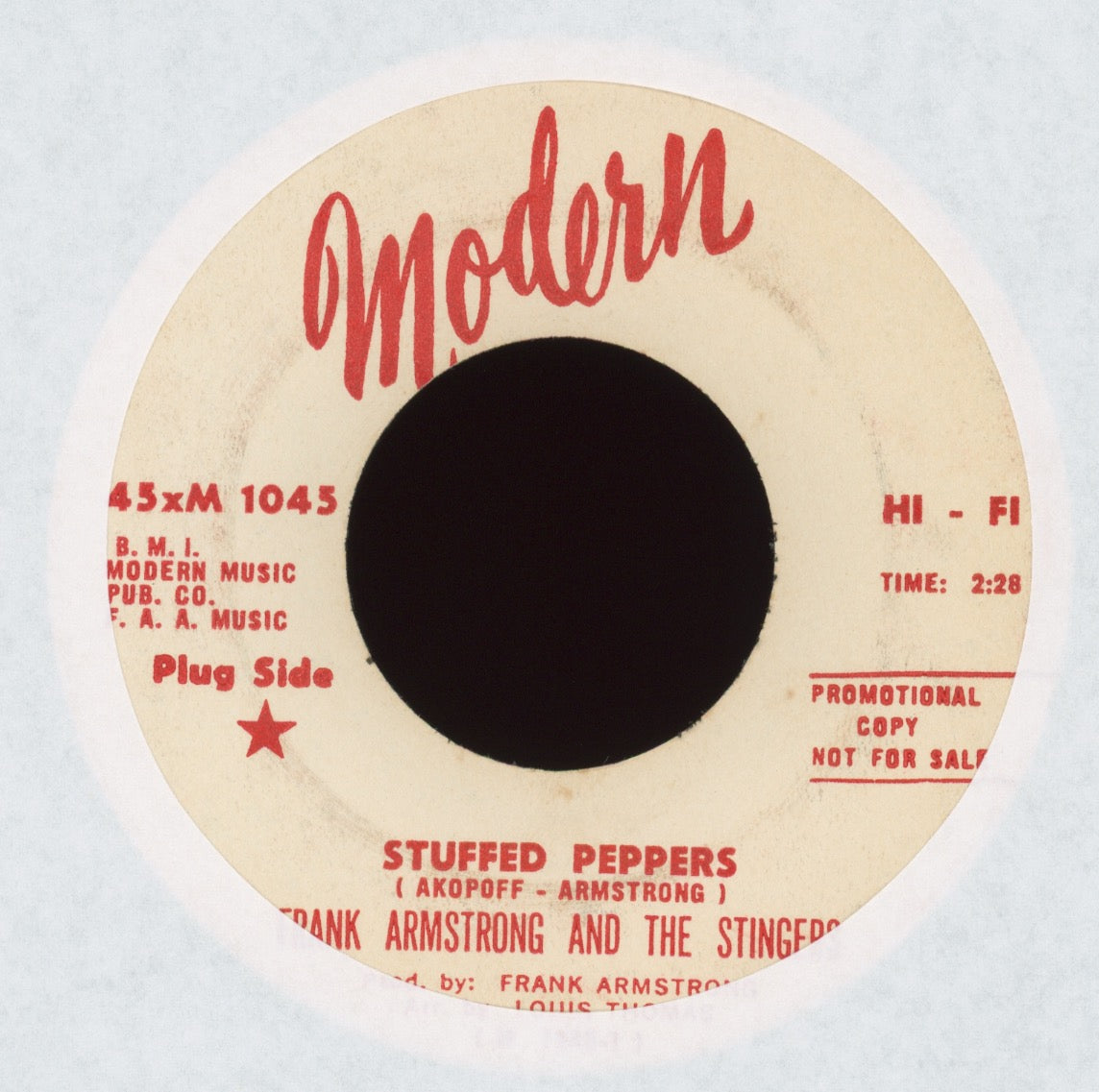 Frank Armstrong & The Stingers - Feel Like I Want To Holler on Modern Promo