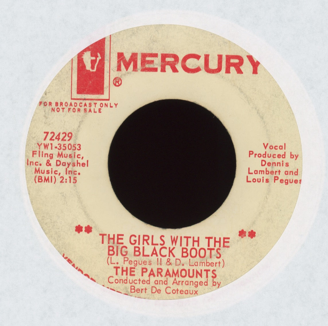 The Paramounts - The Girls With The Big Black Boots on Mercury Promo