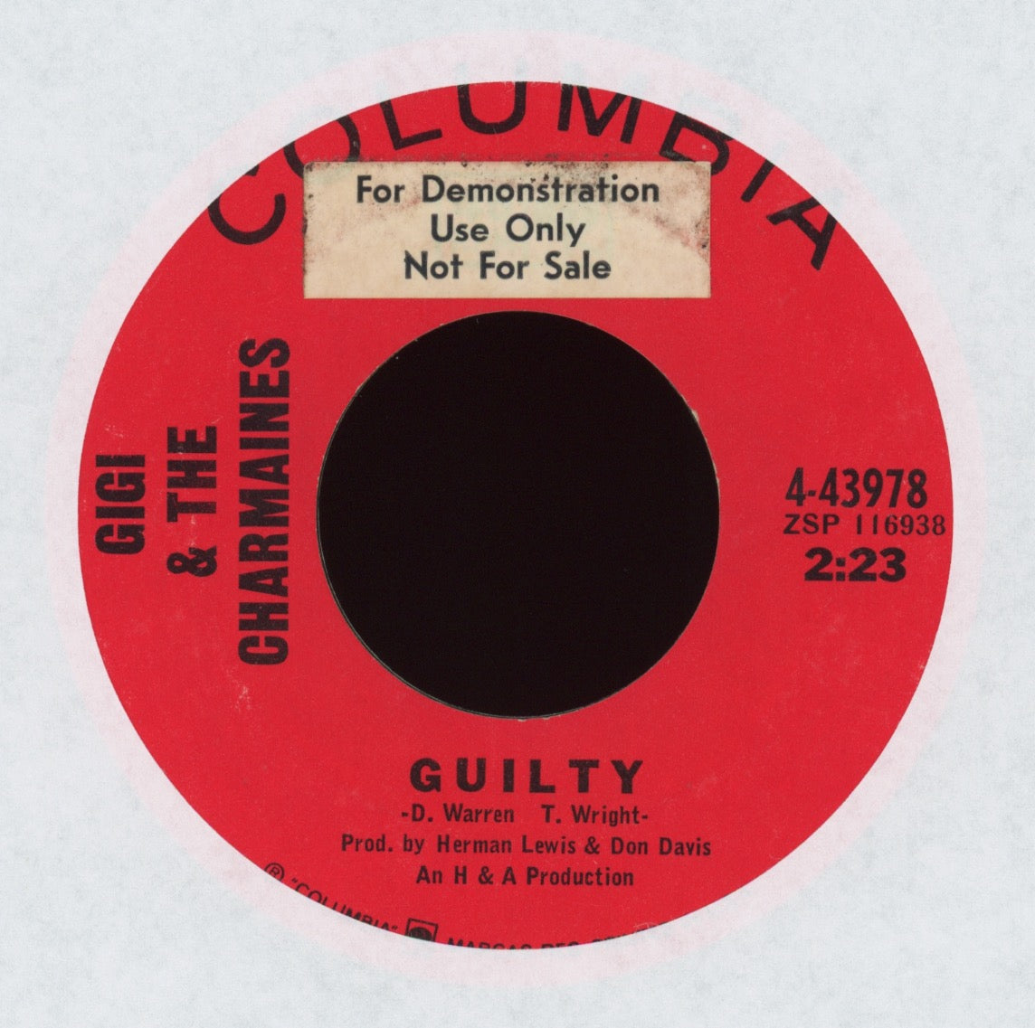 Gigi & The Charmaines - Guilty on Columbia