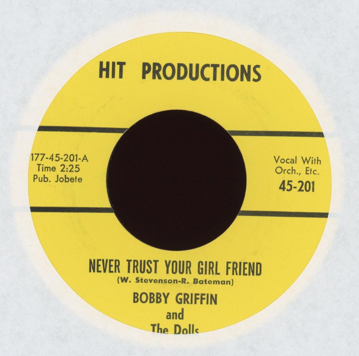 Bobby Griffin And The Dolls - Never Trust Your Girl Friend on Hit Productions