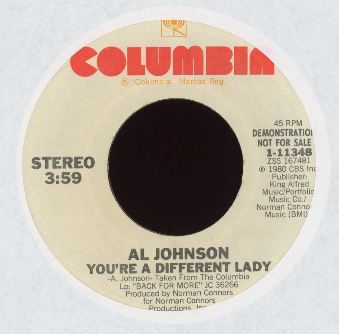 Al Johnson - You're A Different Lady on Columbia Promo