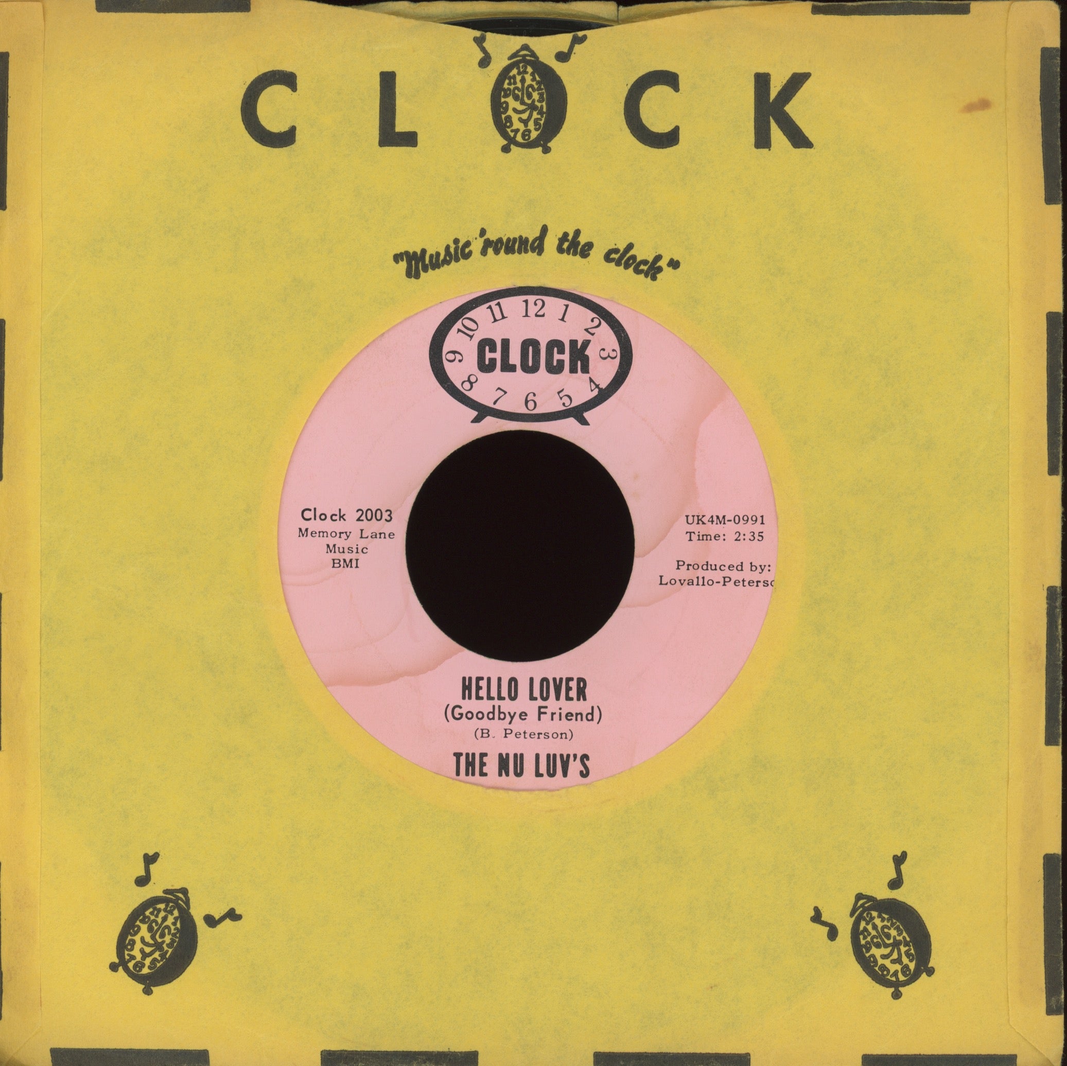 The Nu-Luvs - Baby You Belong to Me on Clock