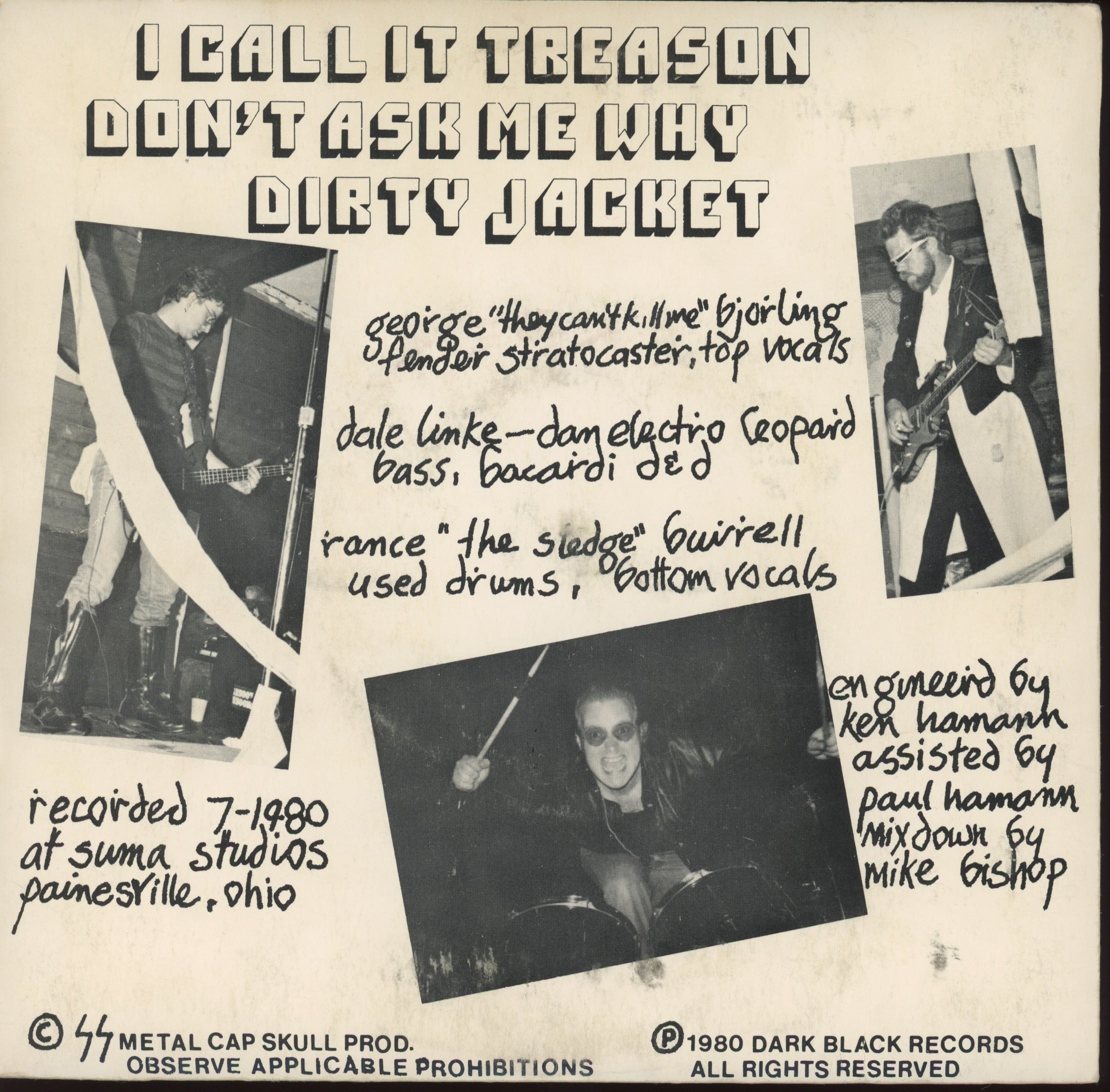 George Bjorling and The Poopy Butts - I Call It Treason on Dark Black