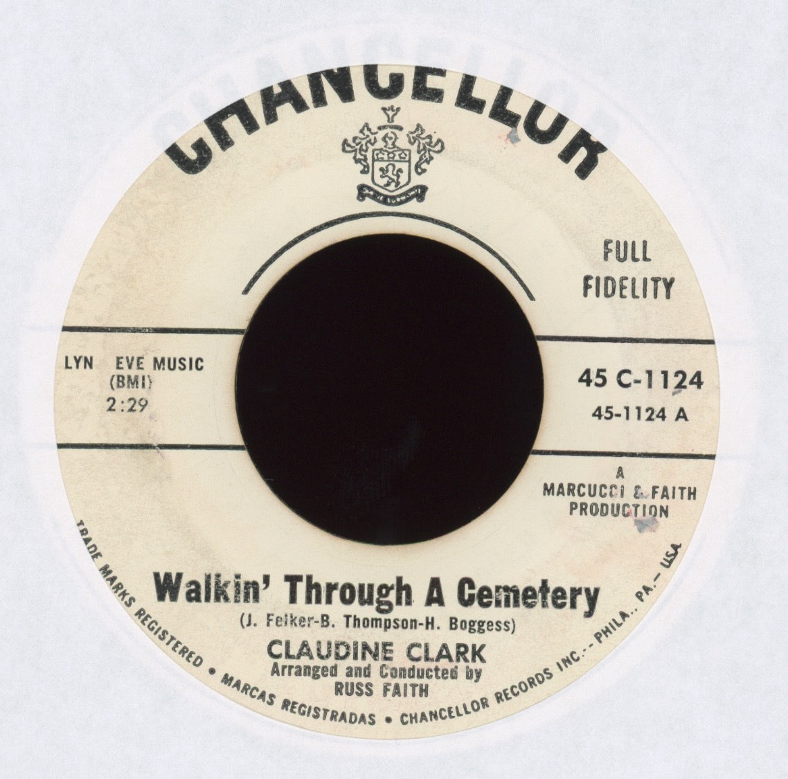 Claudine Clark - Walkin' Through A Cemetery on Chancellor Promo