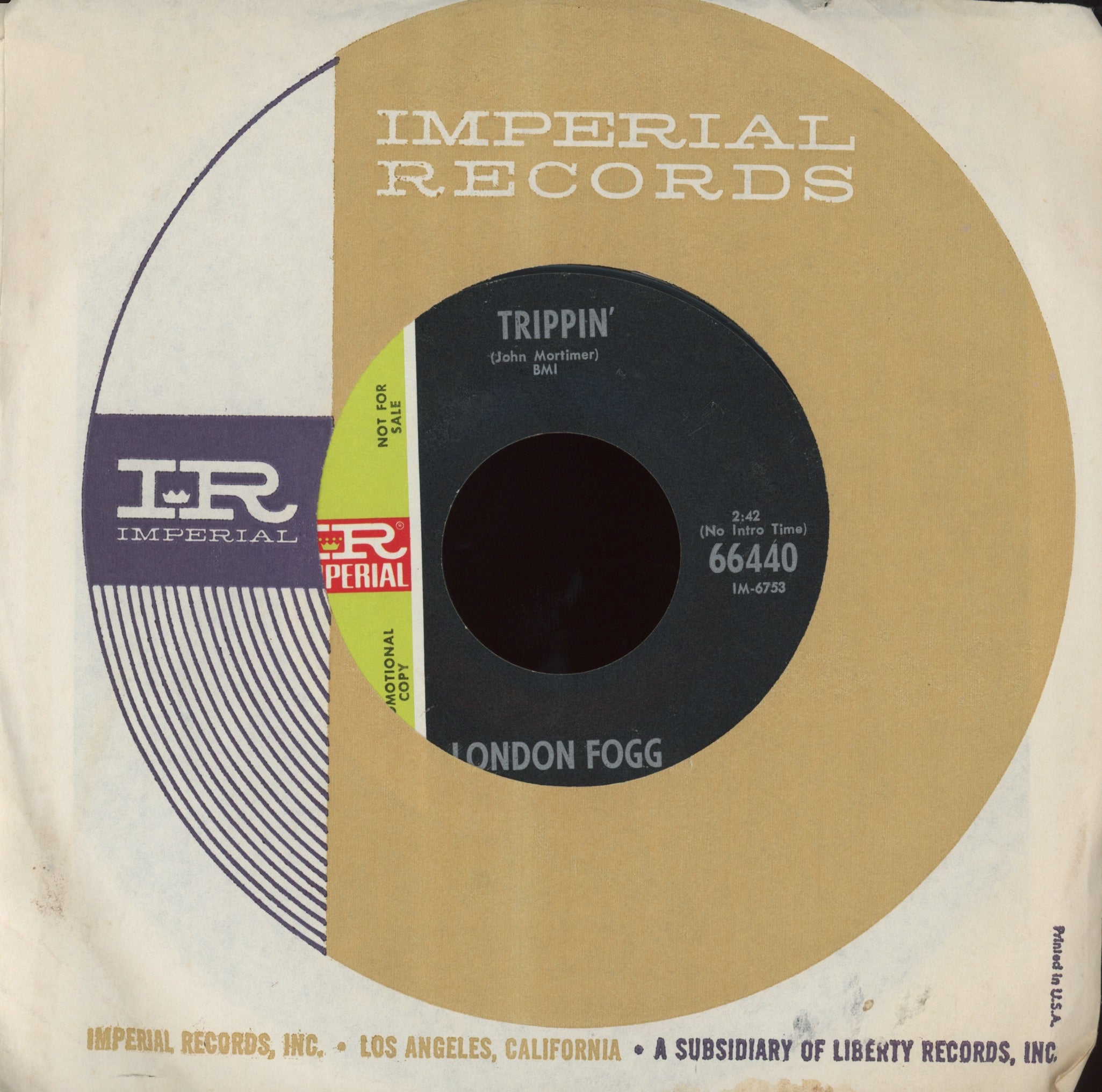 London Fog & The Continentals - Easy Mover / Trippin' on Imperial Promo
