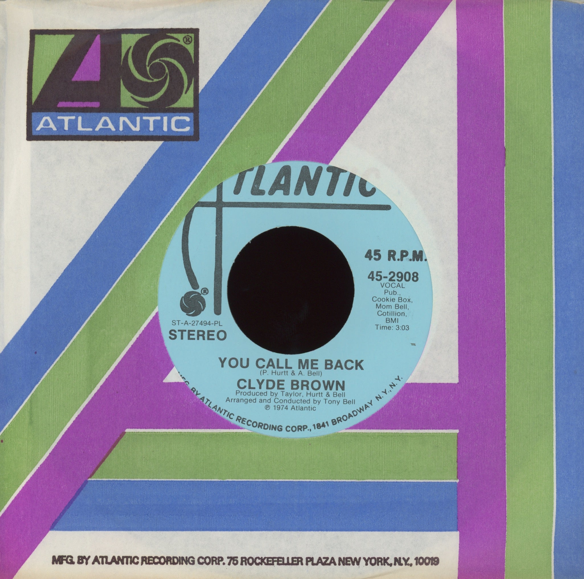 Clyde Brown - You Call Me Back on Atlantic Promo