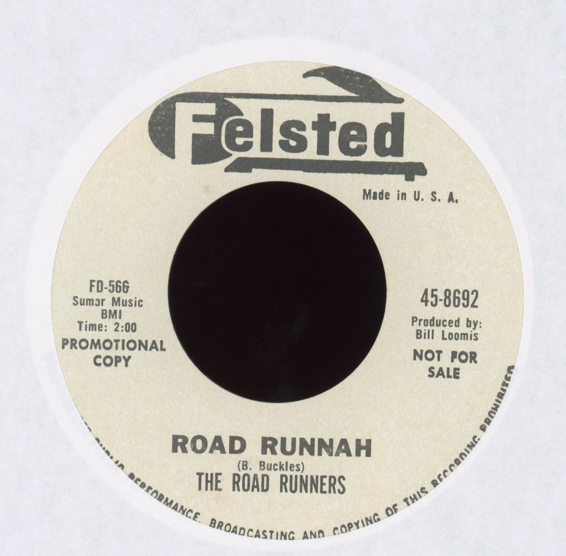The Road Runners - Road Runnah / Quasimoto on Felsted Promo