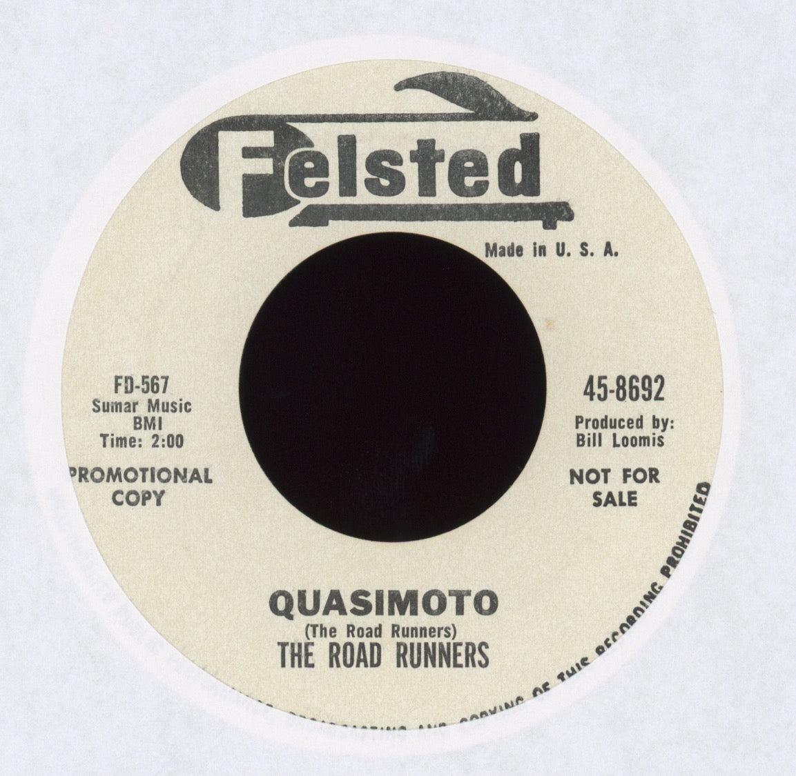 The Road Runners - Road Runnah / Quasimoto on Felsted Promo