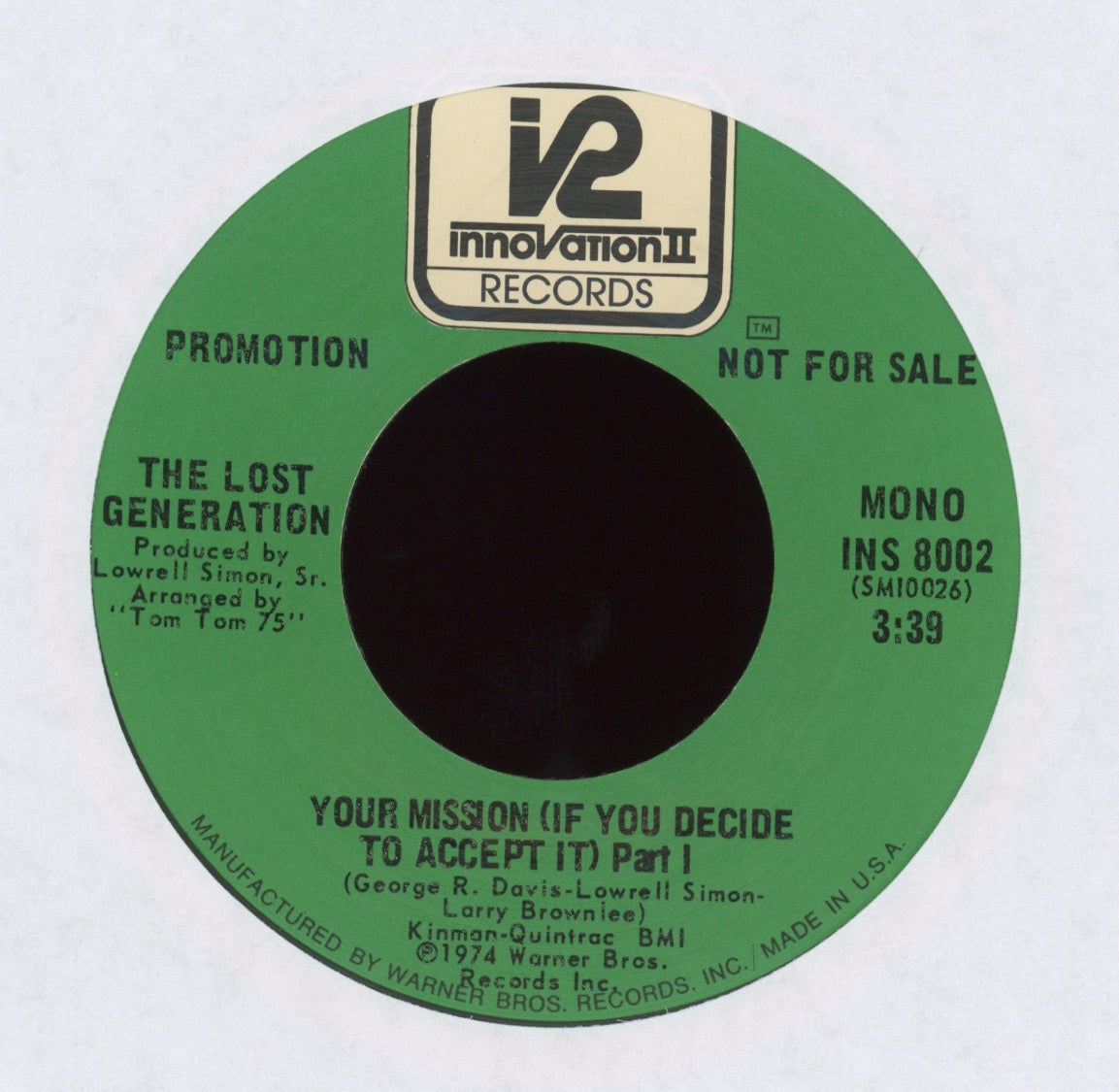 The Lost Generation - Your Mission (If You Decide To Accept It) on Innervision II Promo