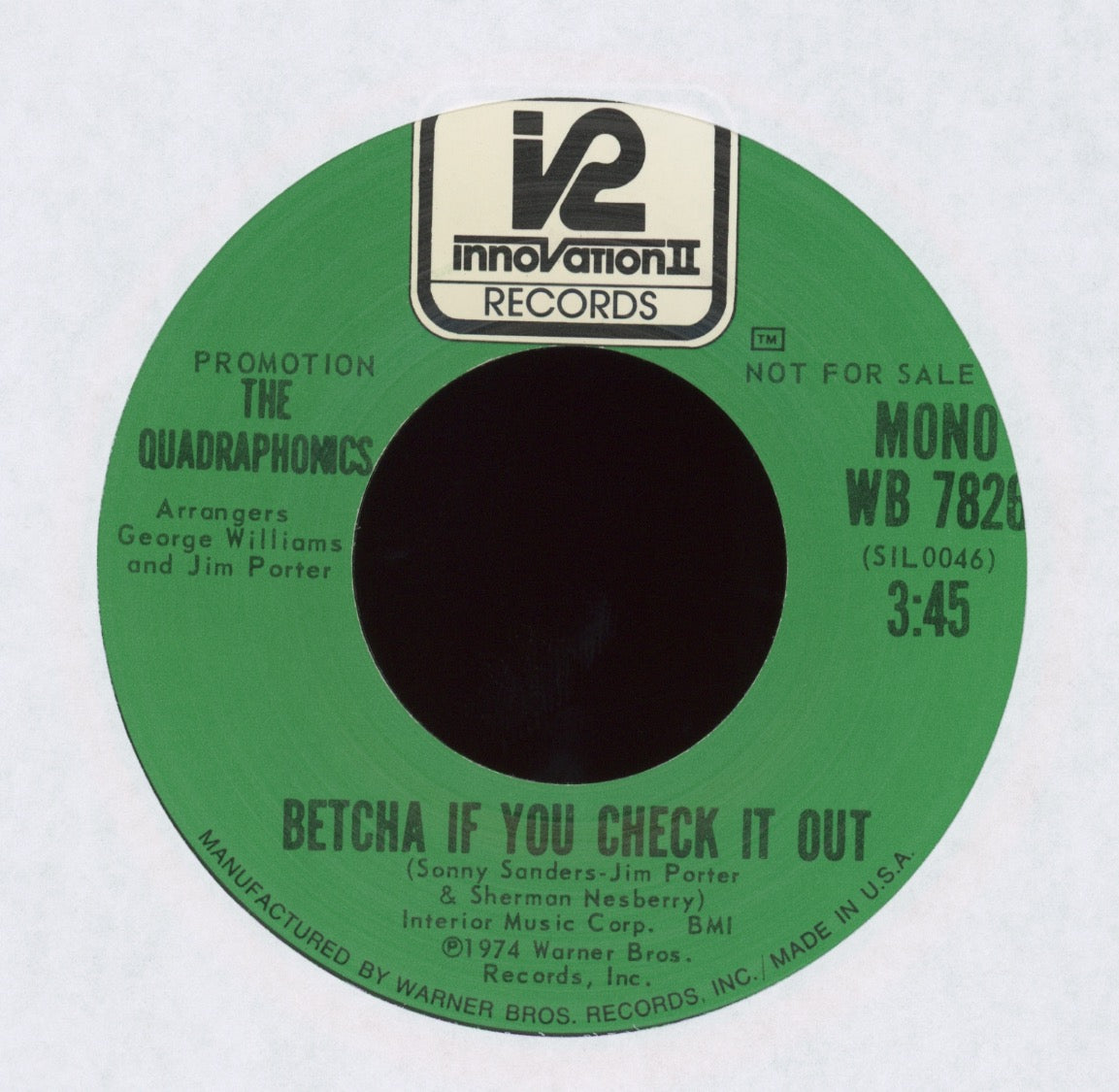 The Quadraphonics - Betcha If You Check It Out on Innervision II Promo