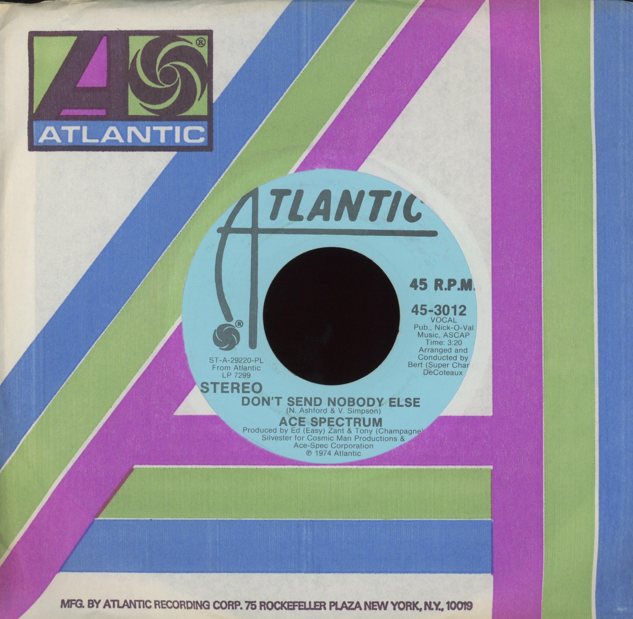 Ace Spectrum - Don't Send Nobody Else on Atlantic Mono Stereo Promo