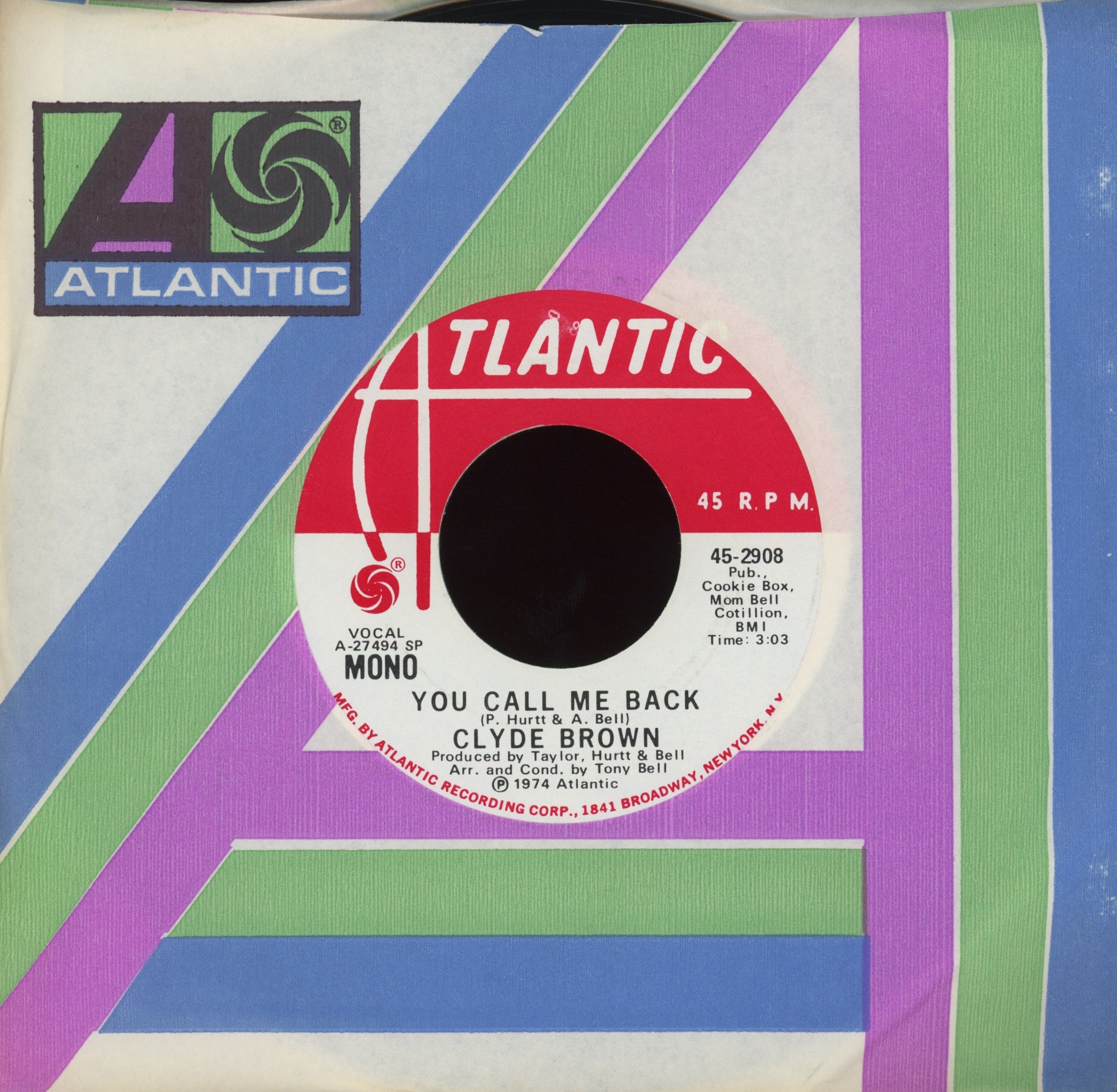 Clyde Brown - You Call Me Back on Atlantic Mono Stereo Promo