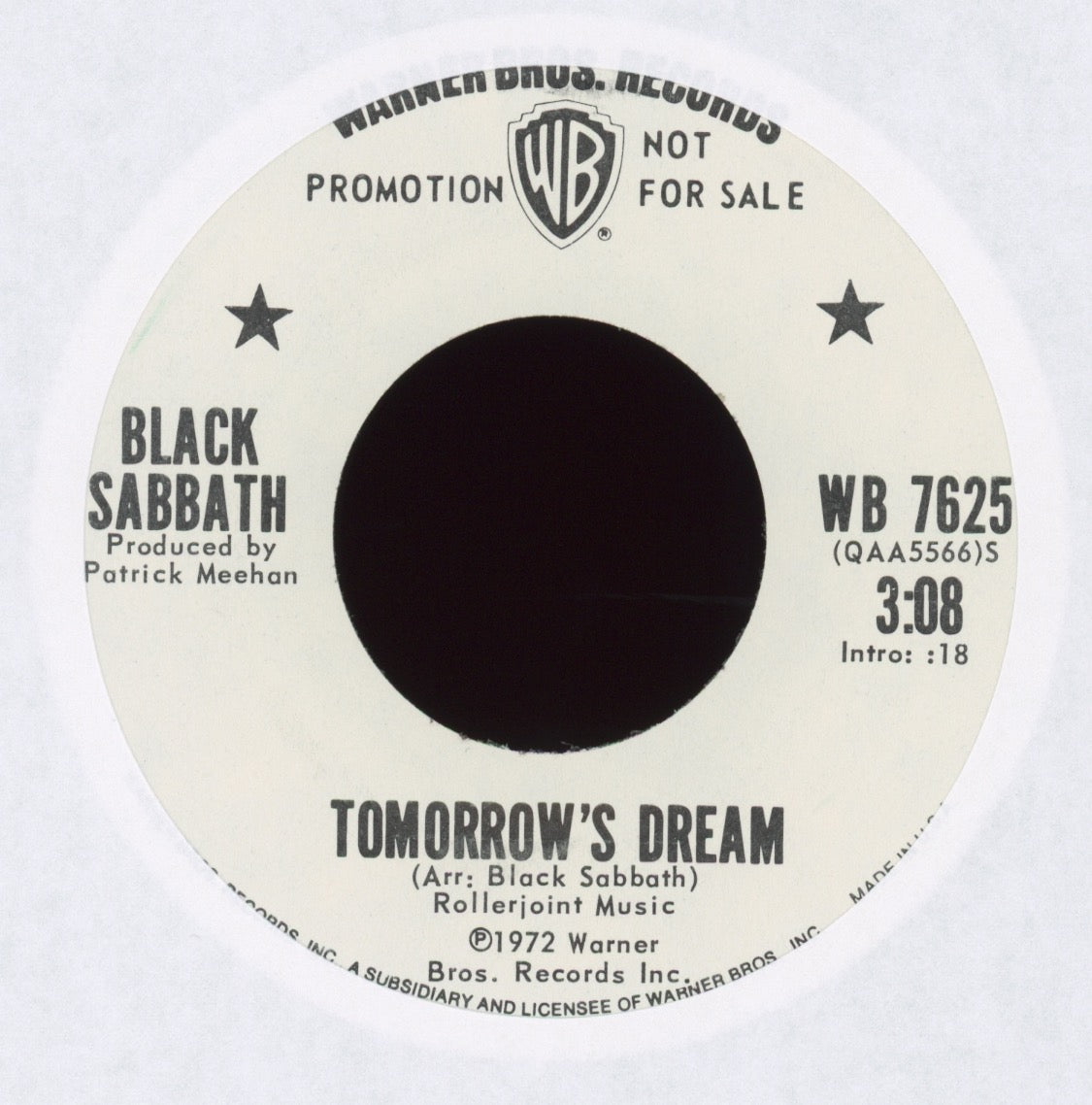 Black Sabbath - Tomorrow's Dream on WB Promo