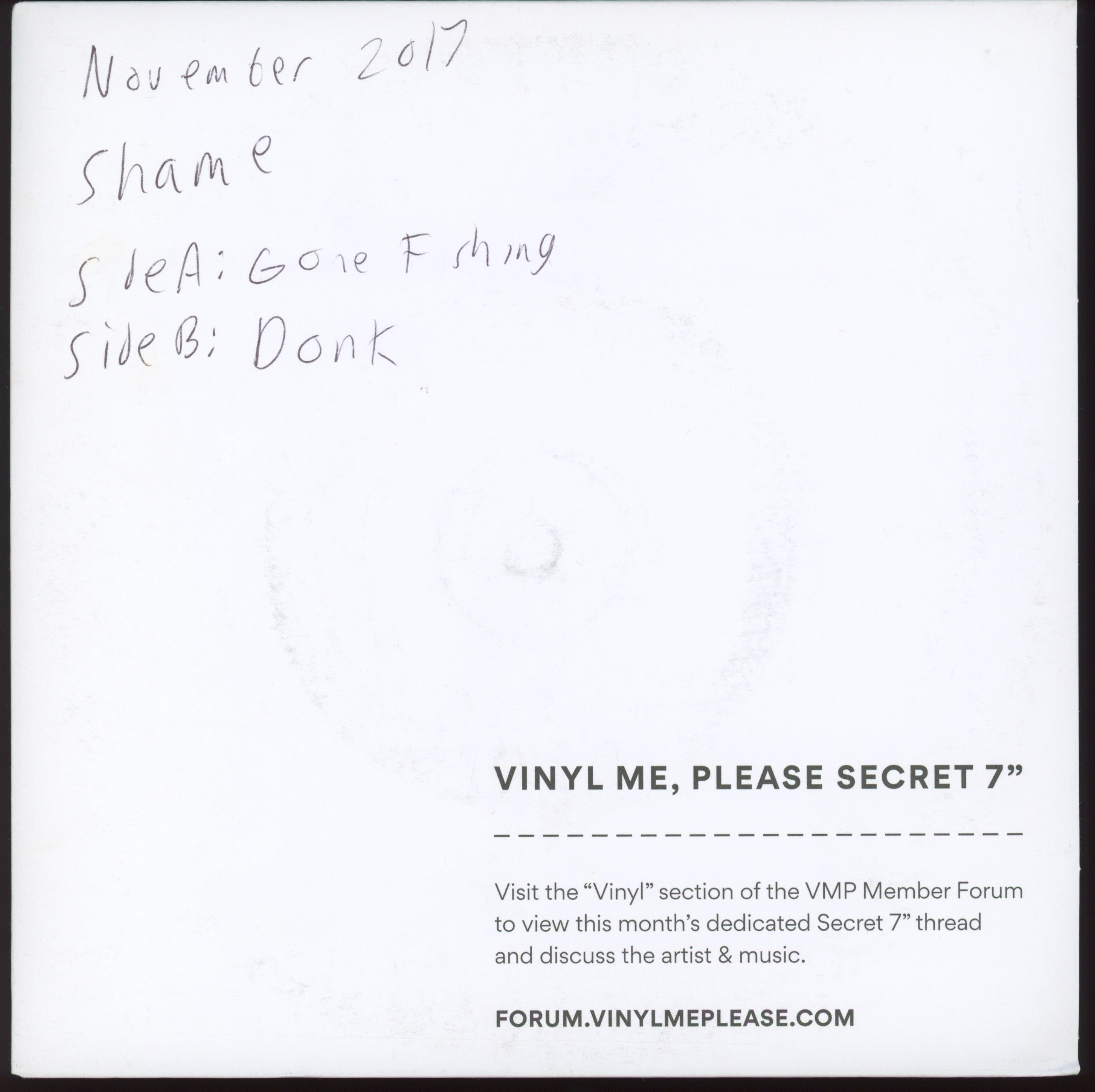Shame - Gone Fishing / Donk Vinyl Me Please Secret 7"