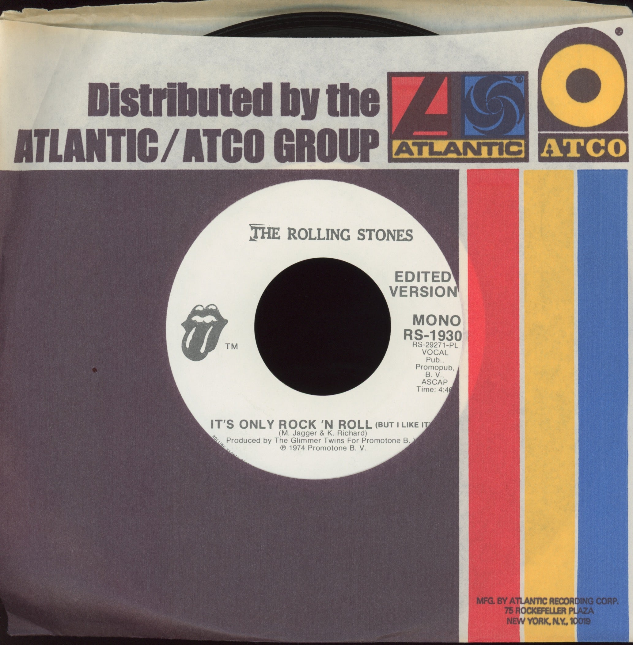 The Rolling Stones - It's Only Rock 'N Roll (But I Like It) on Rolling Stones Records Promo