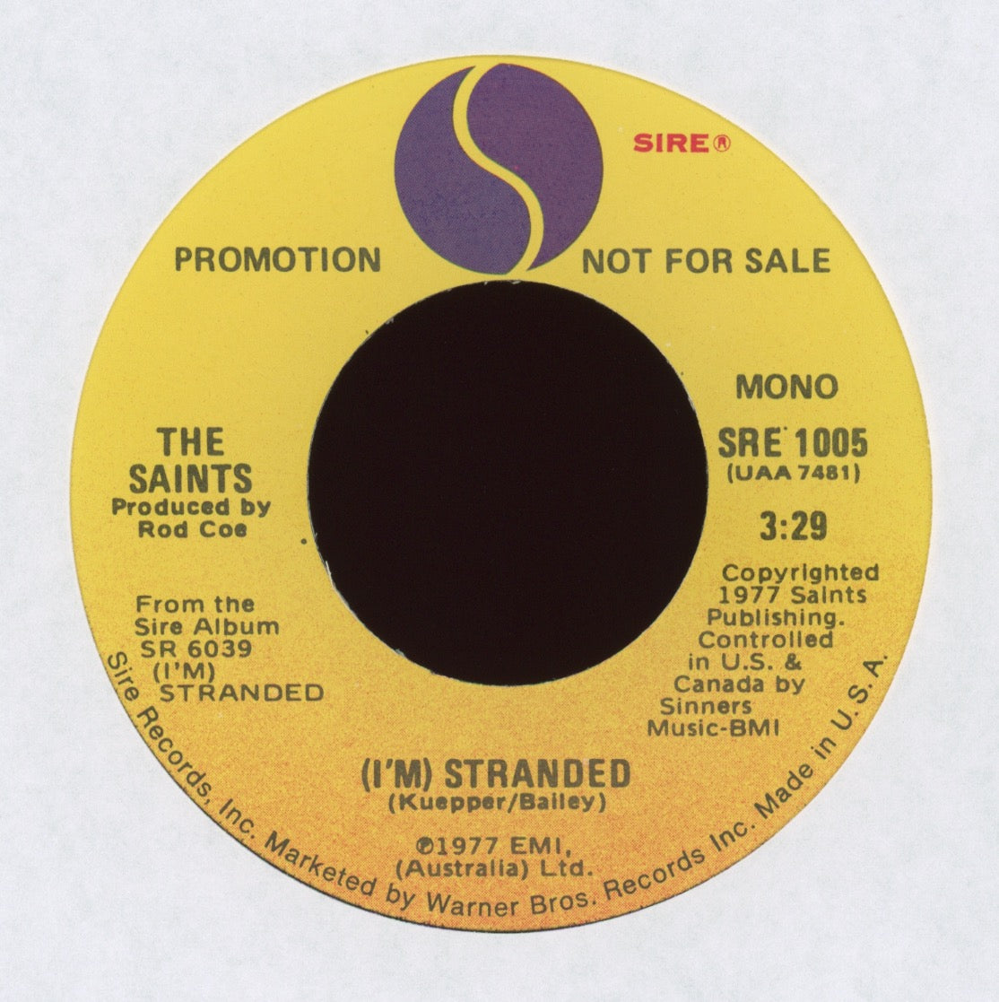 The Saints - (I'm) Stranded on Sire Promo