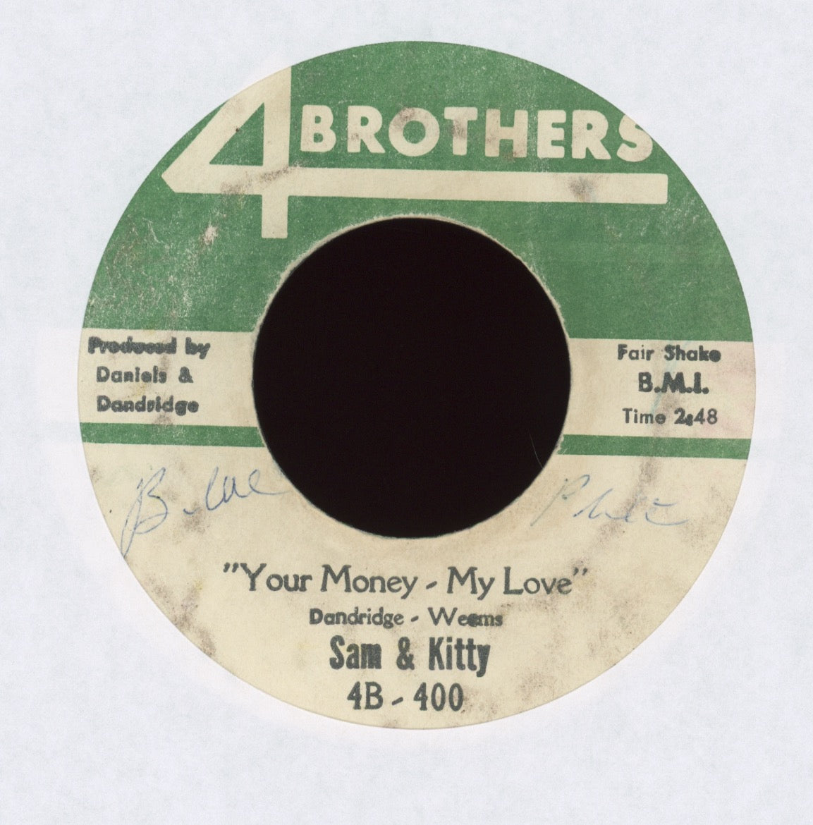 Sam & Kitty - Don't Hit On Me / Your Money - My Love on 4 Brothers