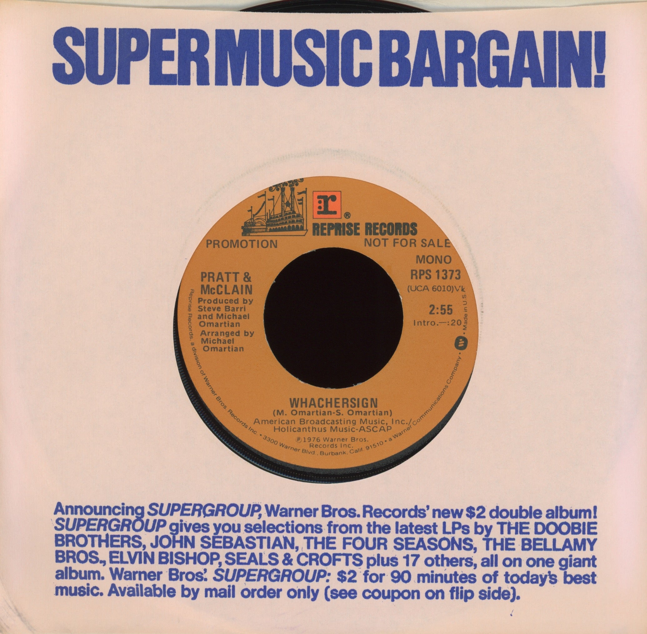 Pratt & McClain - Whachersign on Reprise Promo