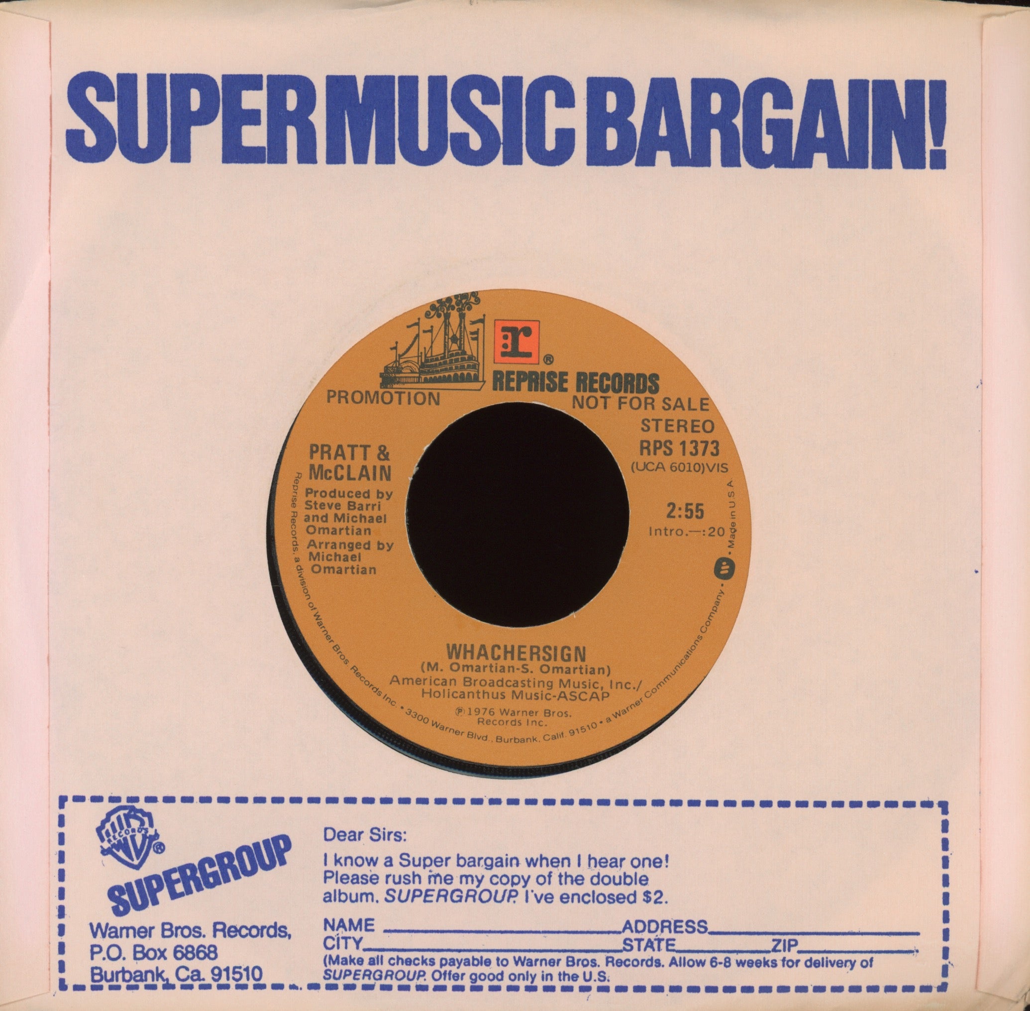Pratt & McClain - Whachersign on Reprise Promo