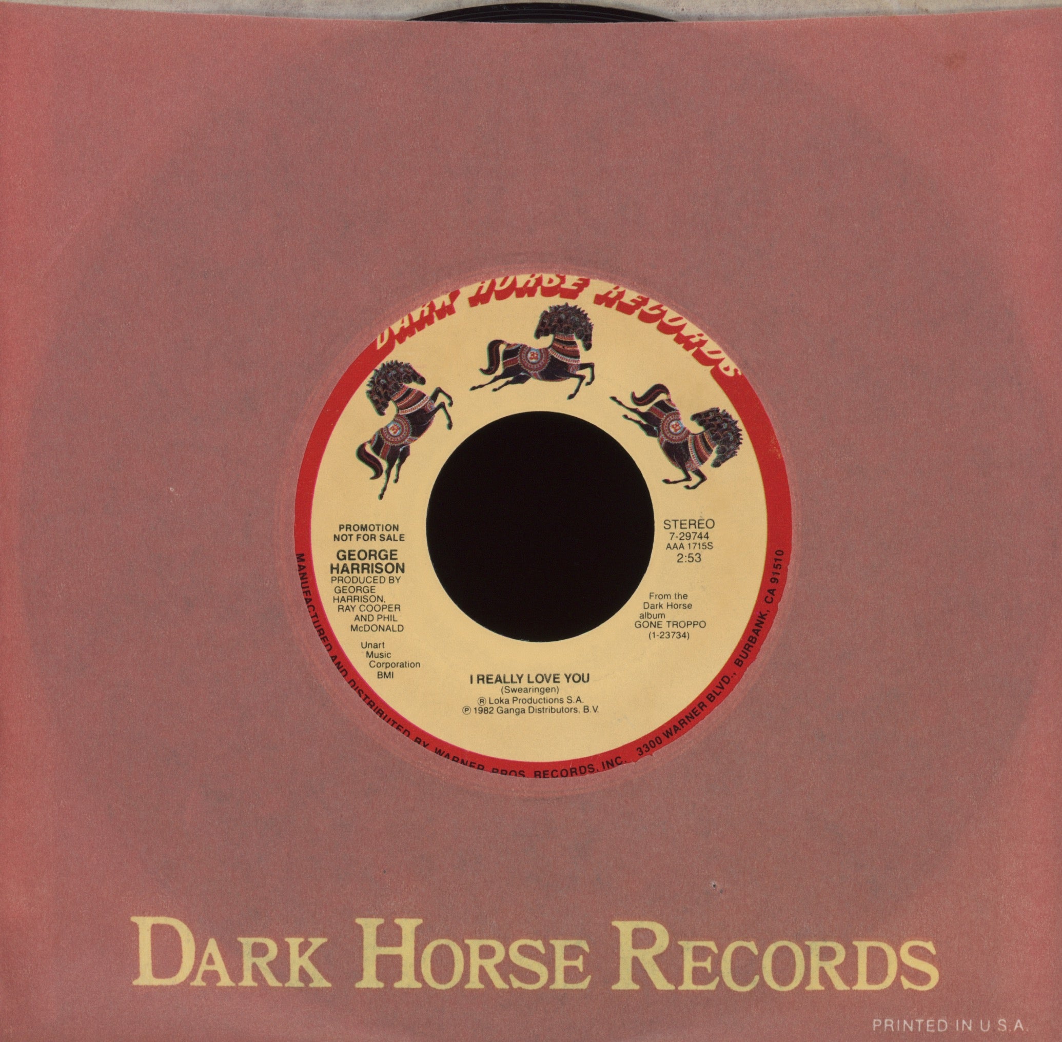 George Harrison - I Really Love You on Dark Horse Promo