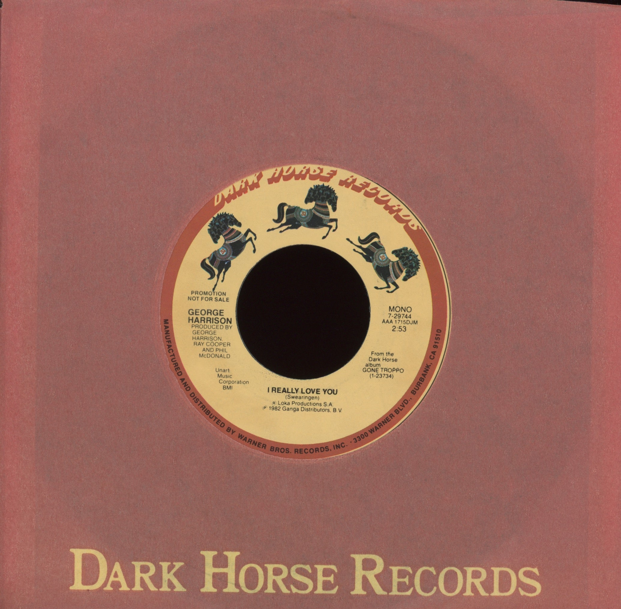 George Harrison - I Really Love You on Dark Horse Promo