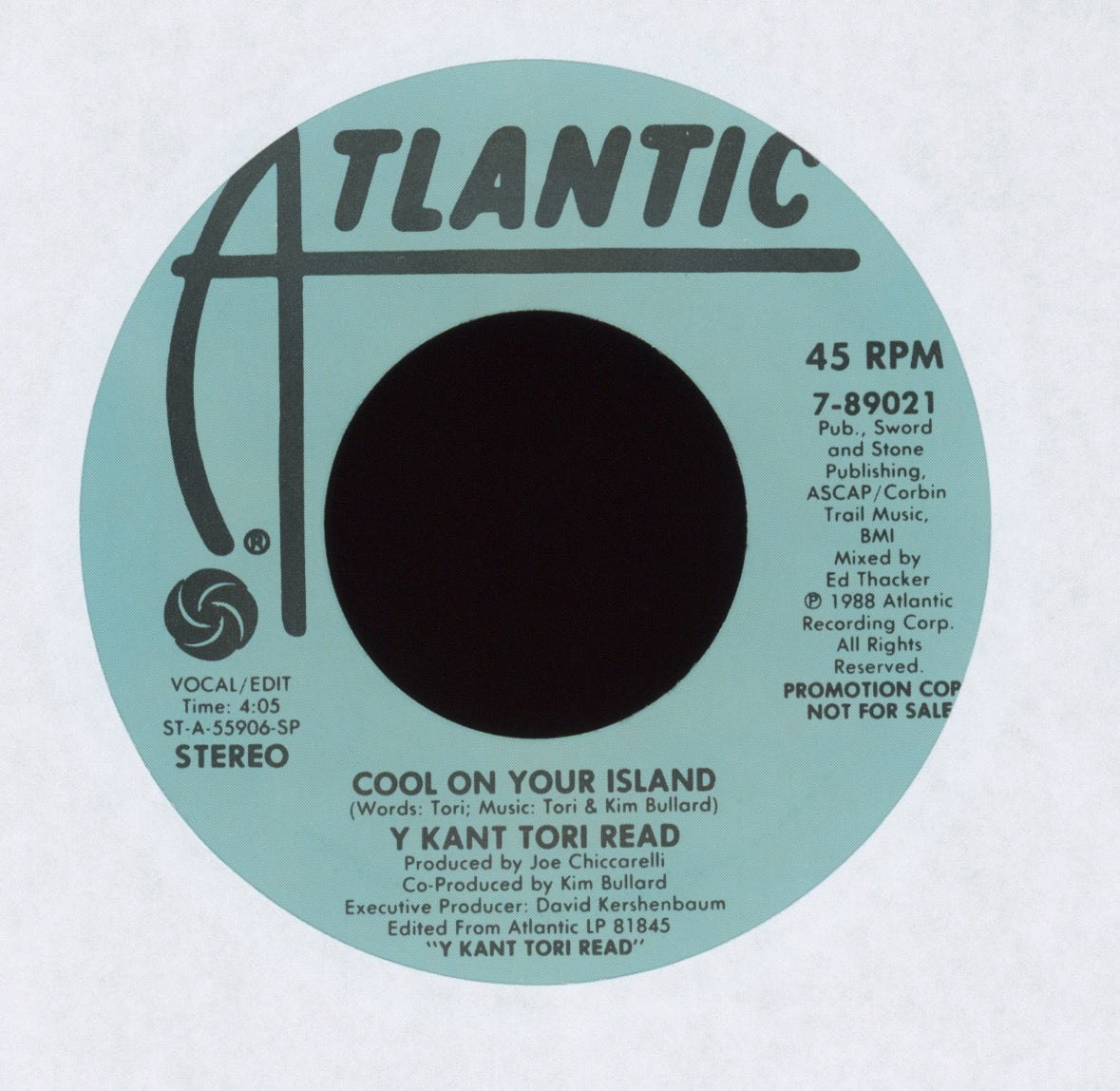 Y Kant Tori Read - Cool On Your Island on Atlantic Promo