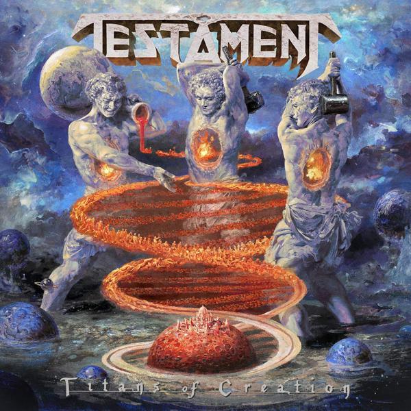 Testament - Titans Of Creation [Clear w/ Orange & Blue Splatter]